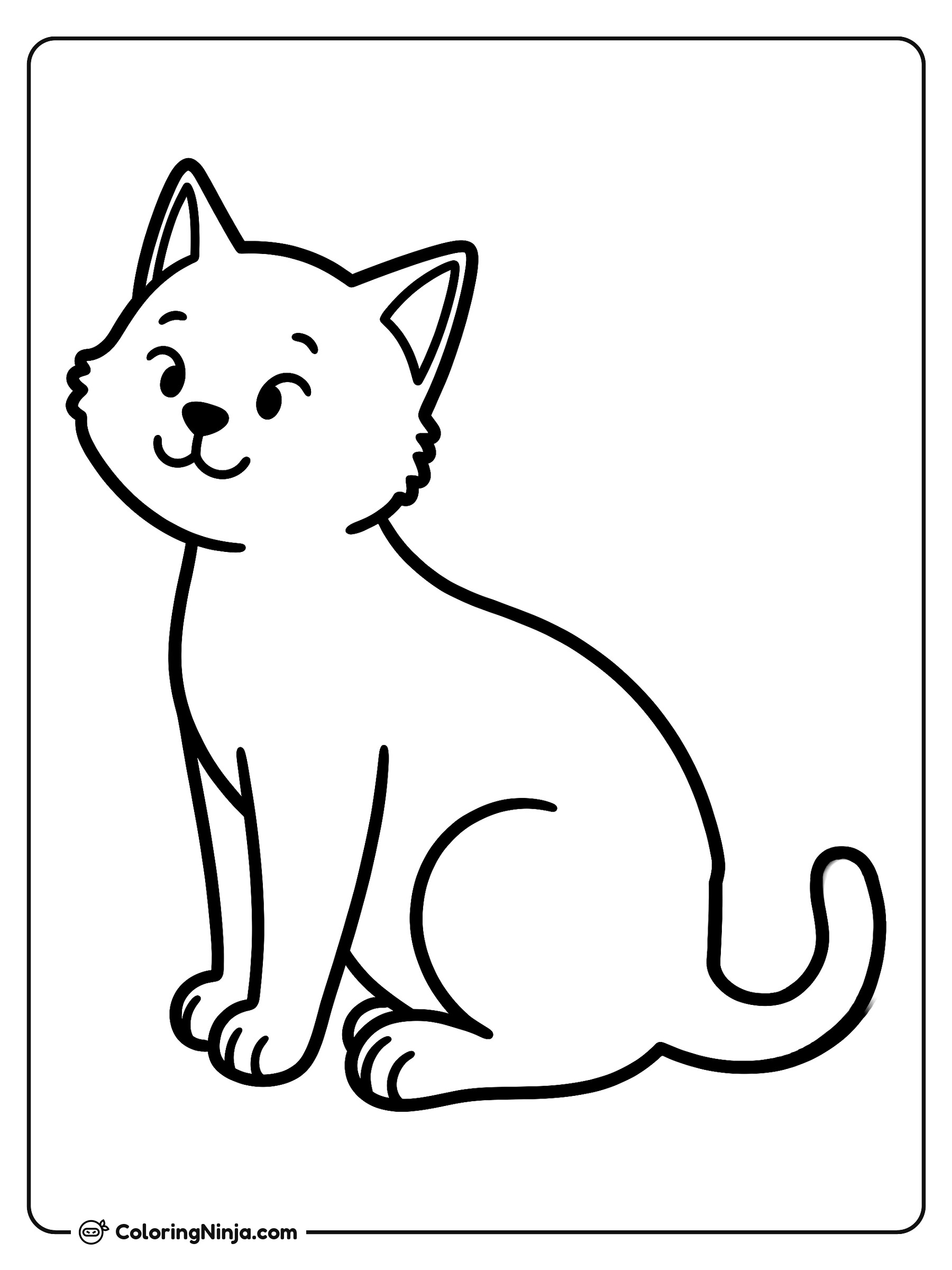 Un gato amigable y sonriente: dibujo para colorear