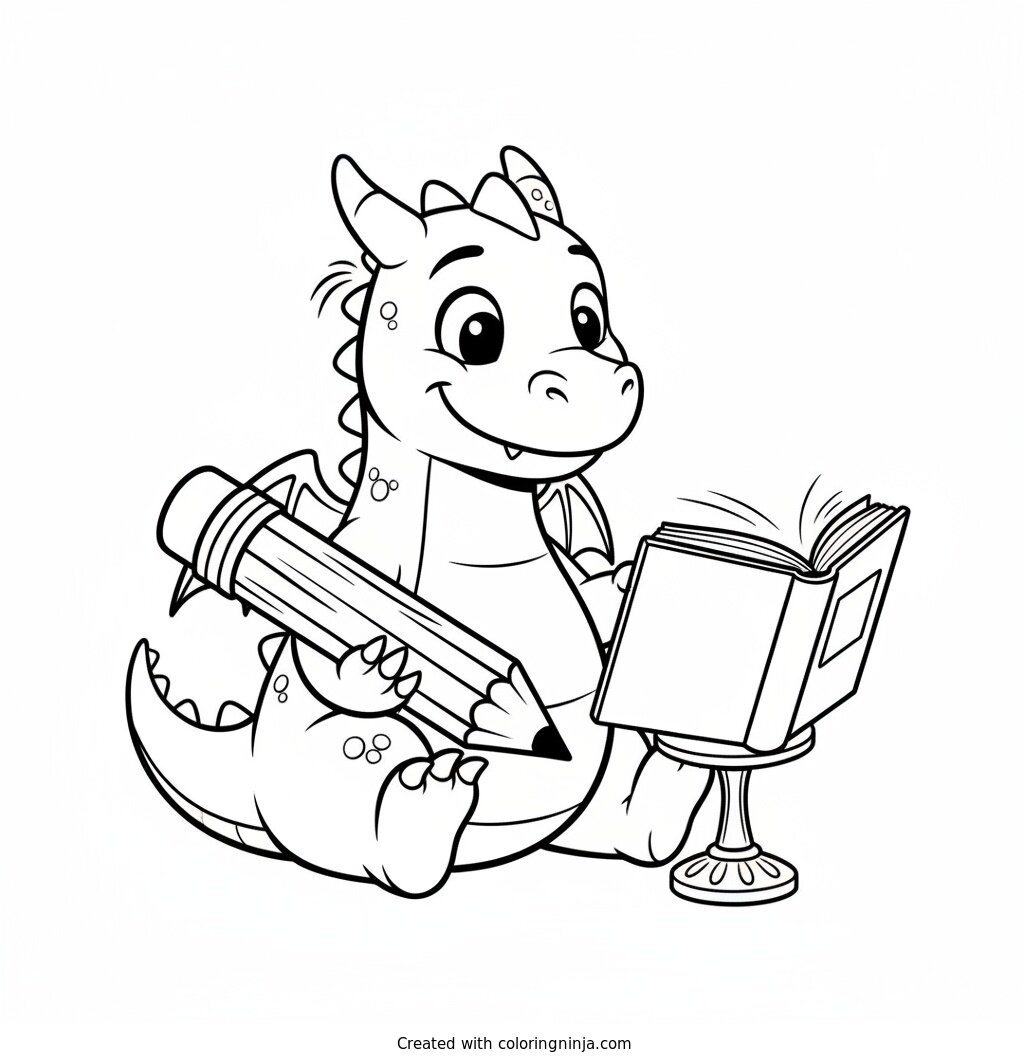 Little Dragon Drawing Flipbooks Coloring Page
