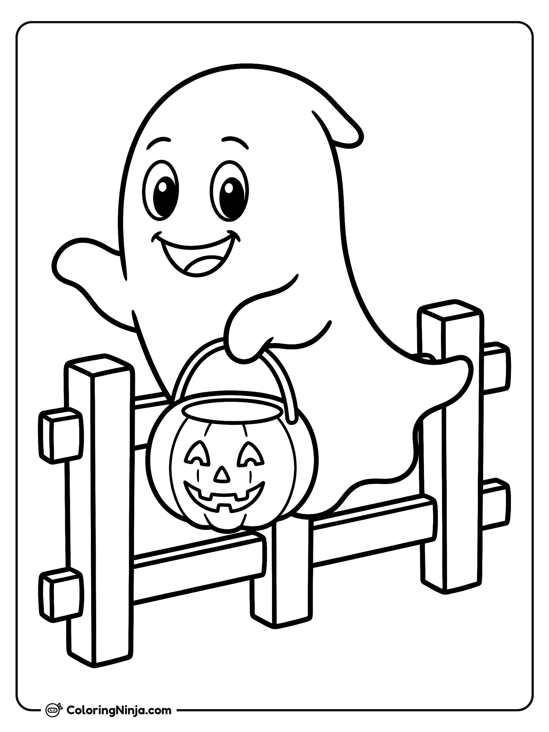 Un fantasmita pidiendo dulces: dibujo para colorear