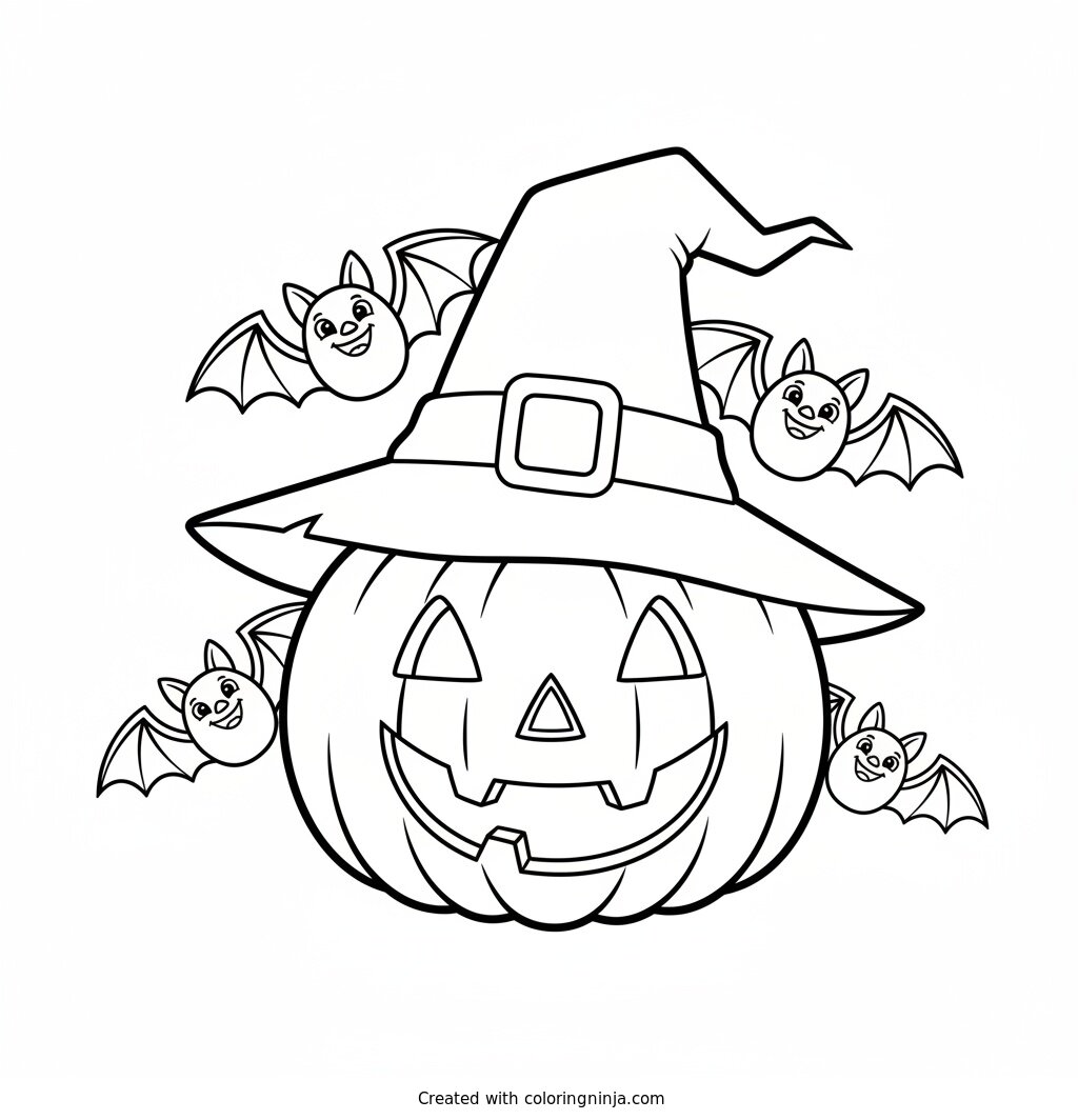 The Happy Jack O Lantern Coloring Page