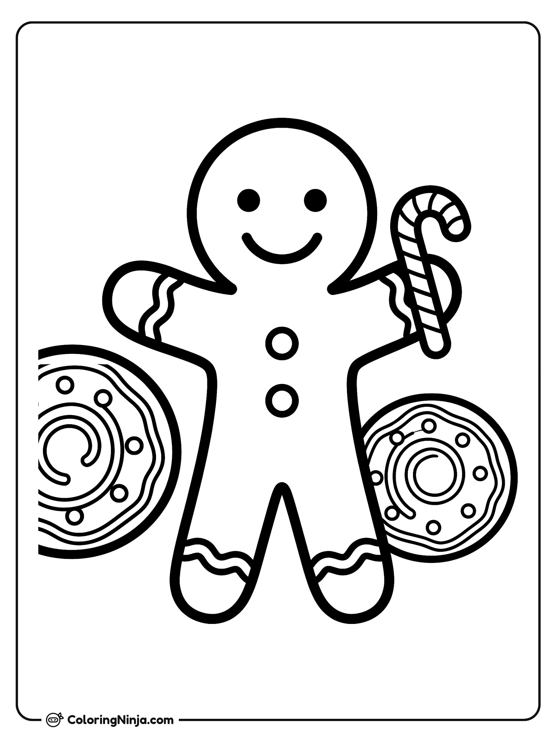 Hombre de jengibre y galletas: dibujo para colorear