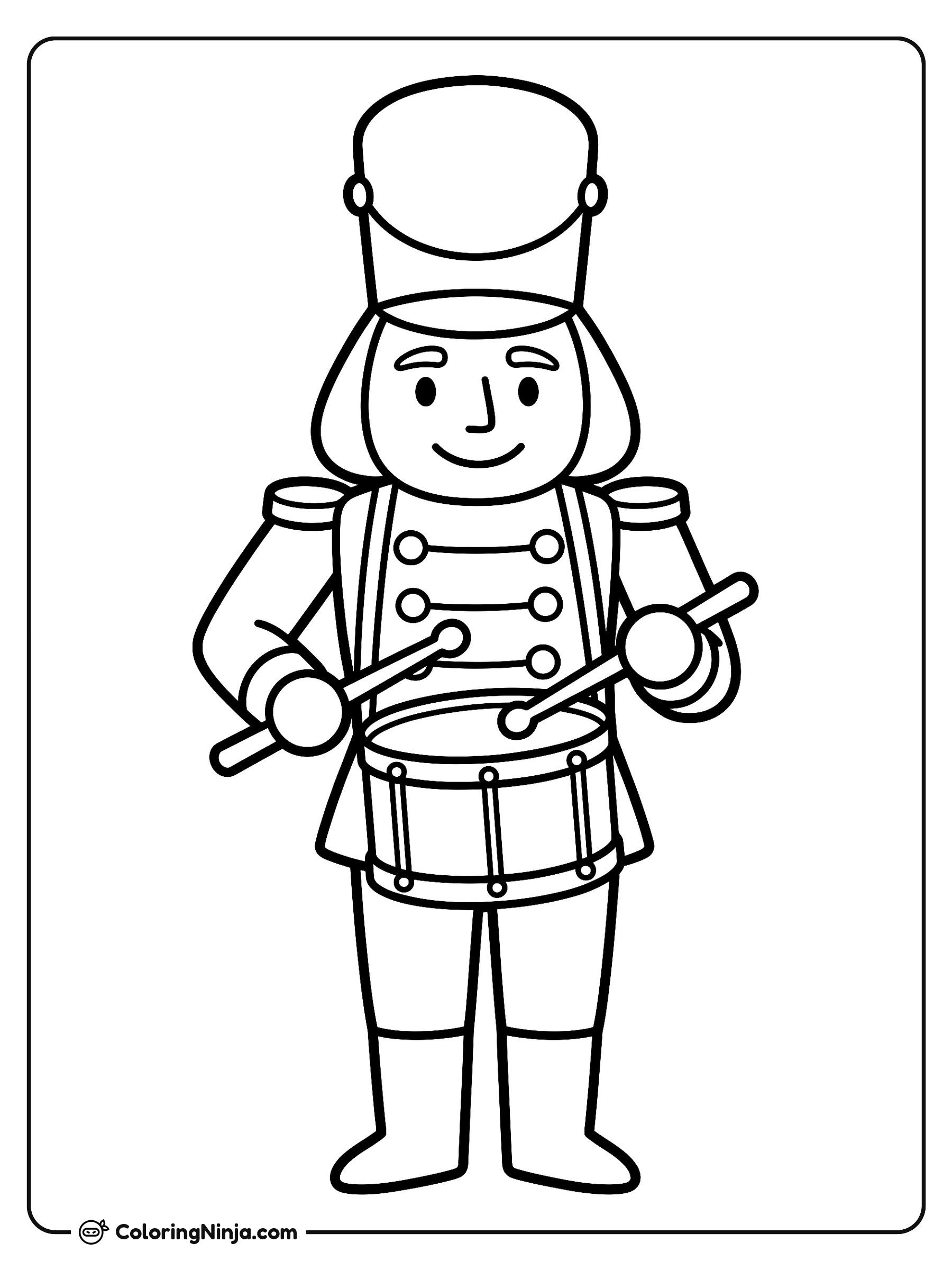 Marching Drummer Nutcracker Coloring Page