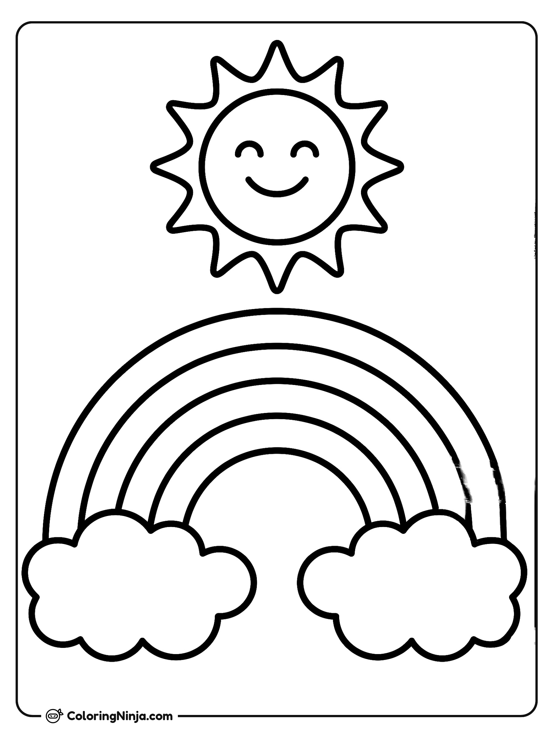 Sunbeam Over the Rainbow Coloring Page