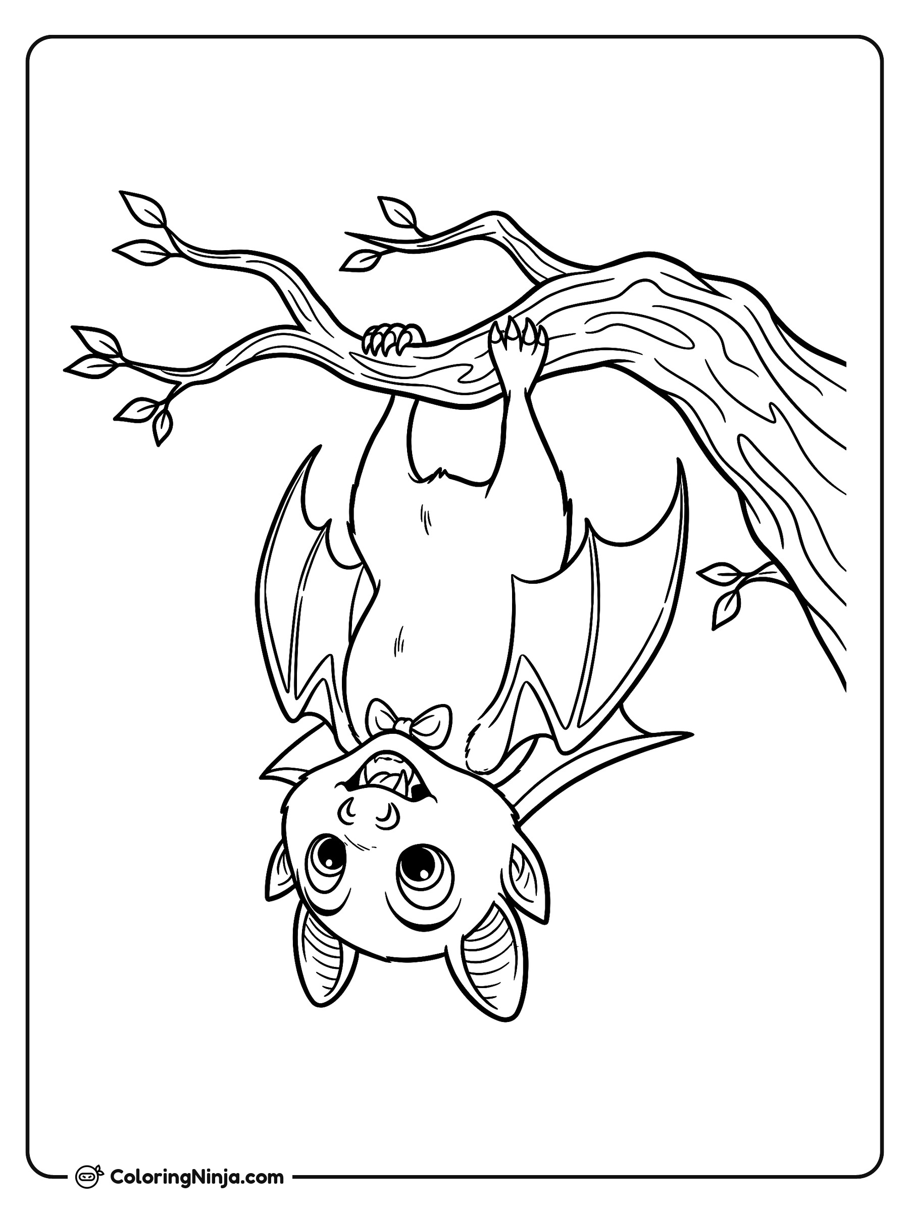 Un murciélago vampiro alegre: dibujo para colorear