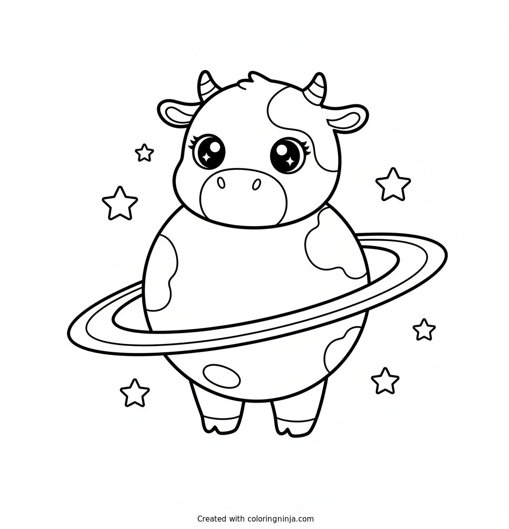 Chibi La Vaca Saturno Saturnita Coloring Page