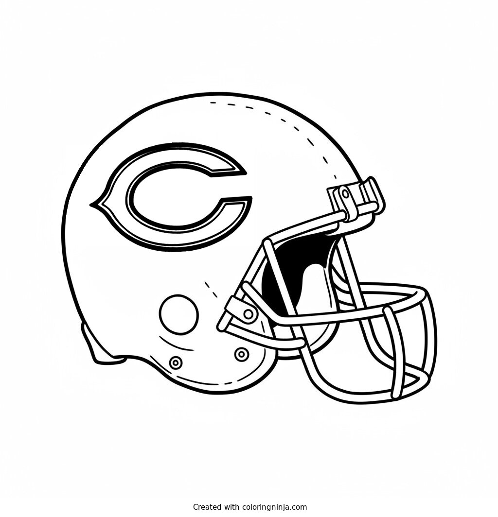 Chicago Bears Helmet Coloring Page