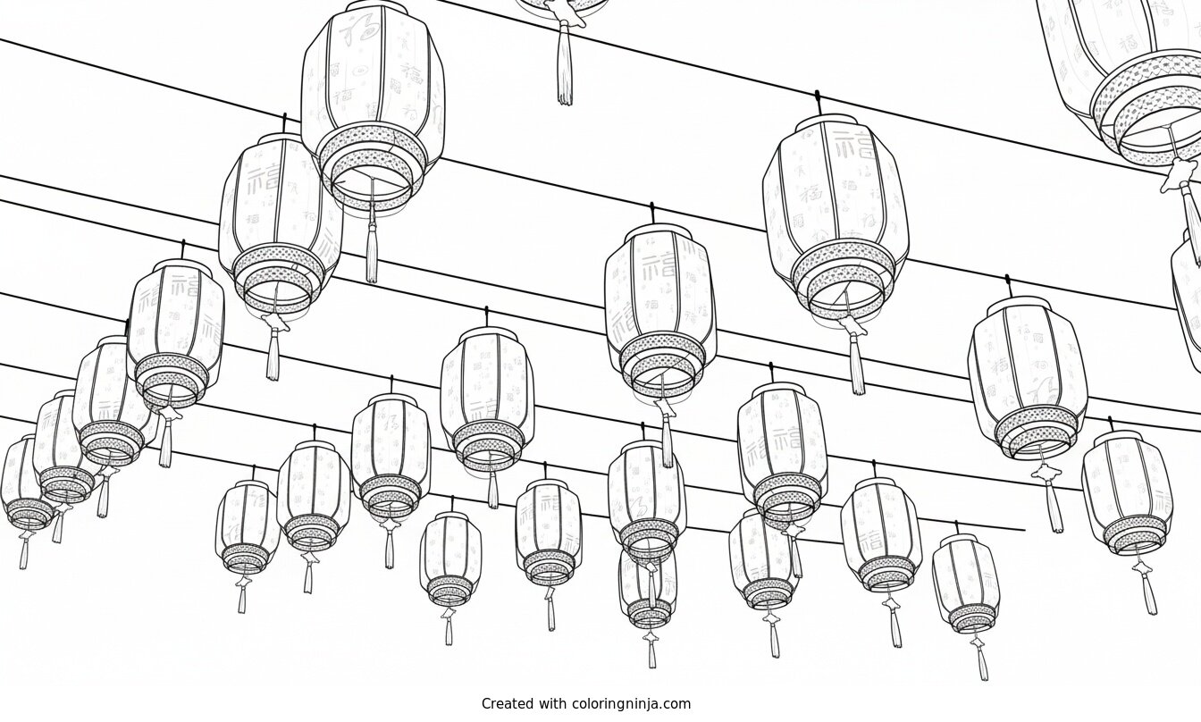 Coloring page of chinese new year