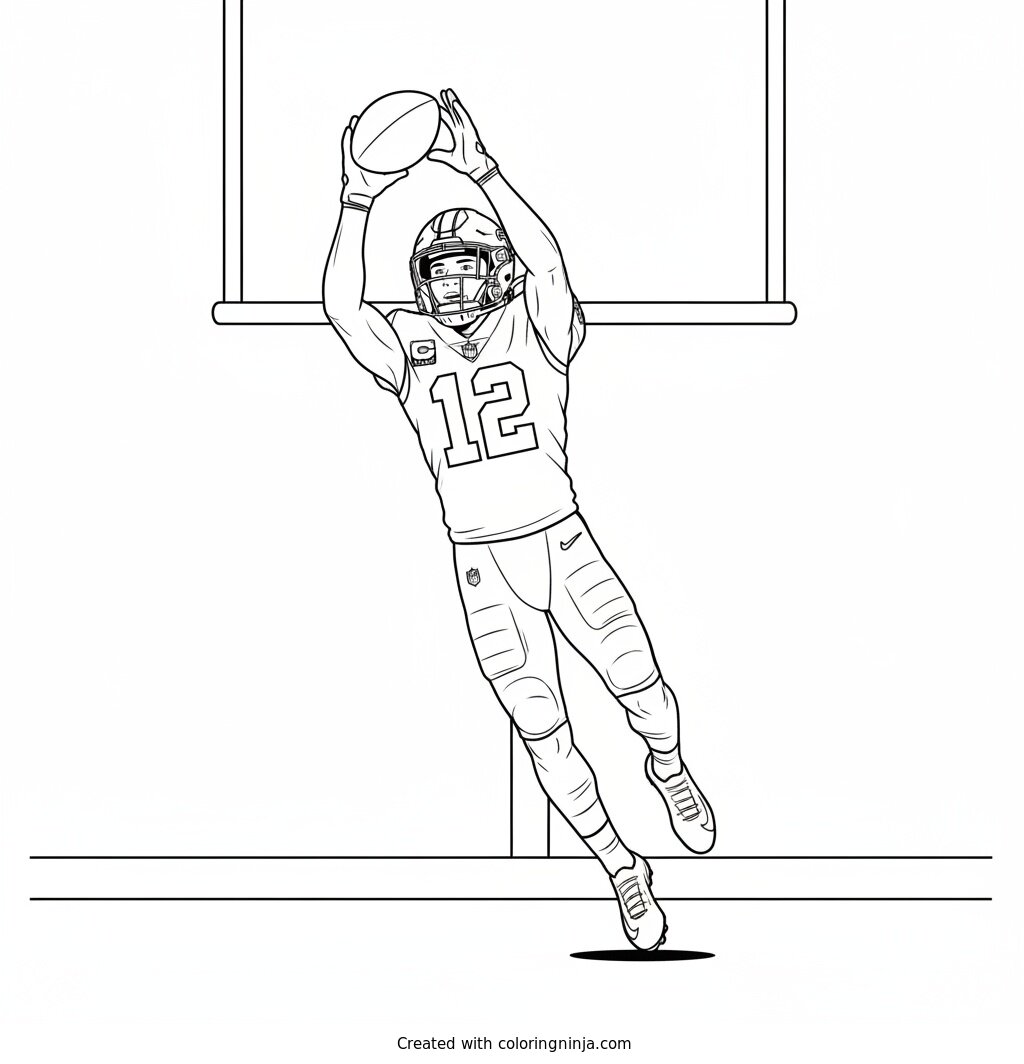 Chris Olave High Catch Coloring Page