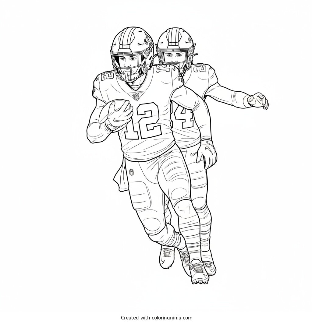 Chris Olave Running Routes Coloring Page