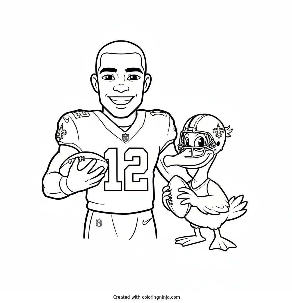 Chris Olave Cartoon Star Coloring Page
