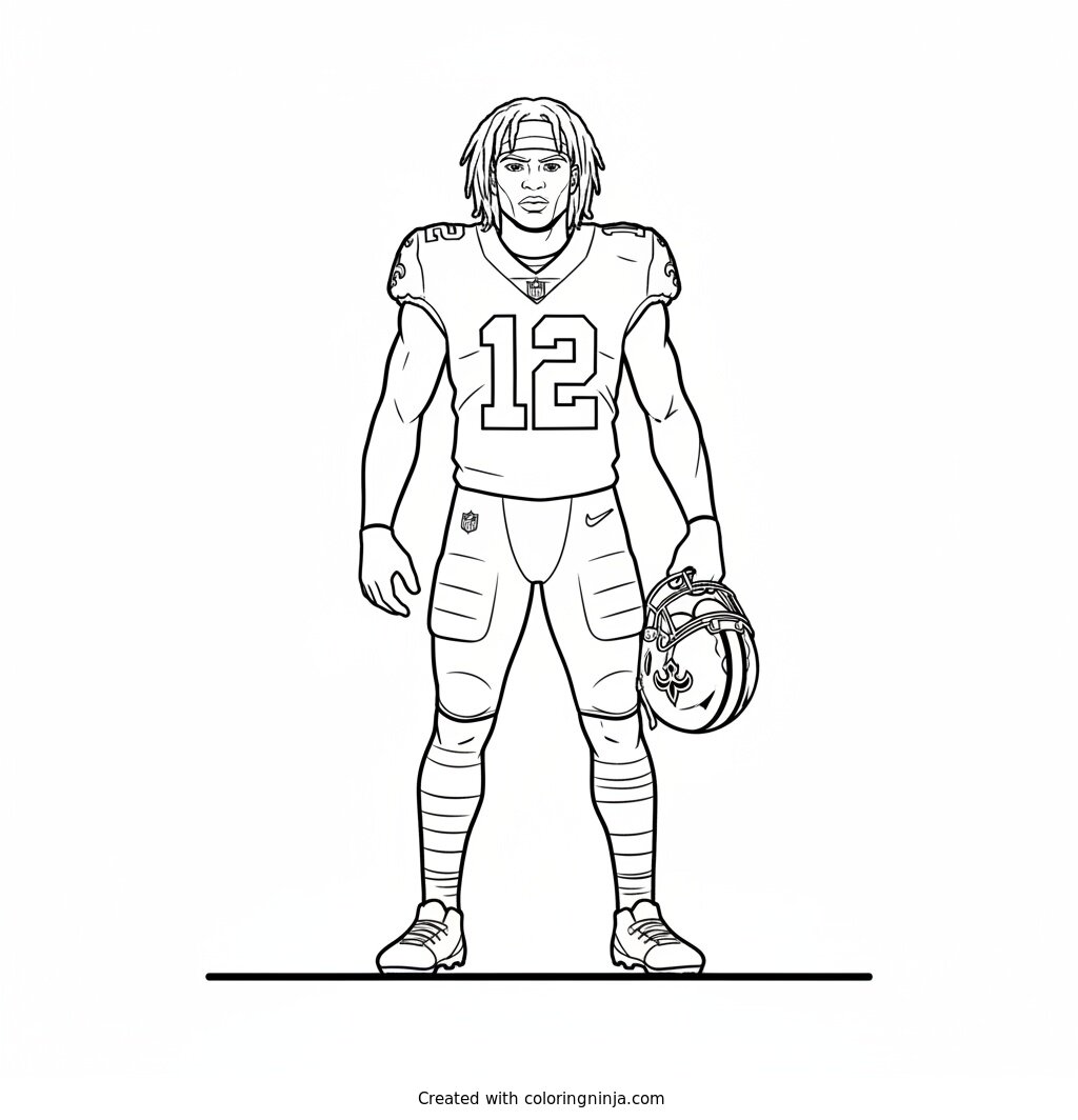 Chris Olave Player Portrait Coloring Page