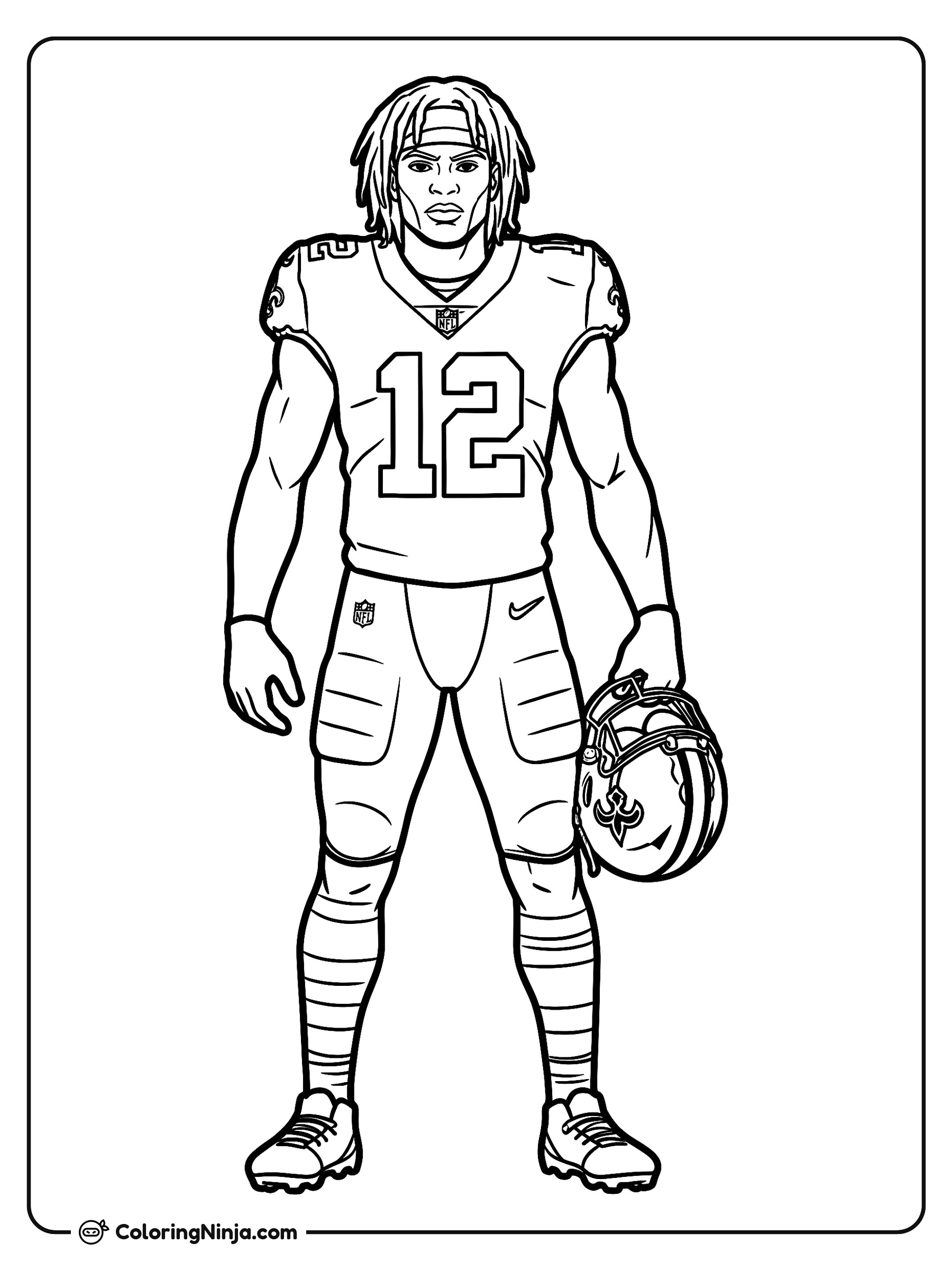 Retrato del jugador Chris Olave: dibujo para colorear