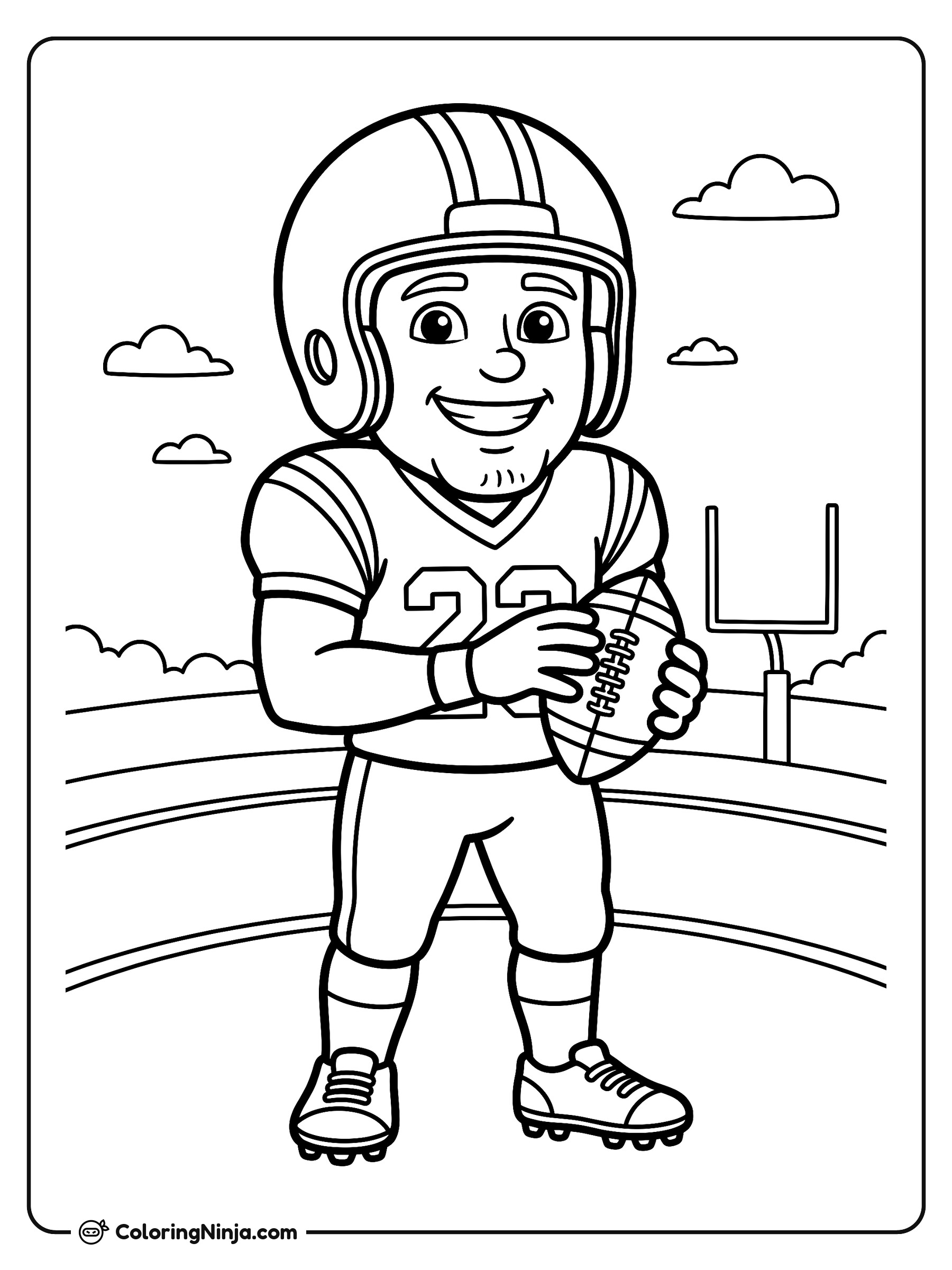 Christian McCaffrey Cartoon All Star Coloring Page
