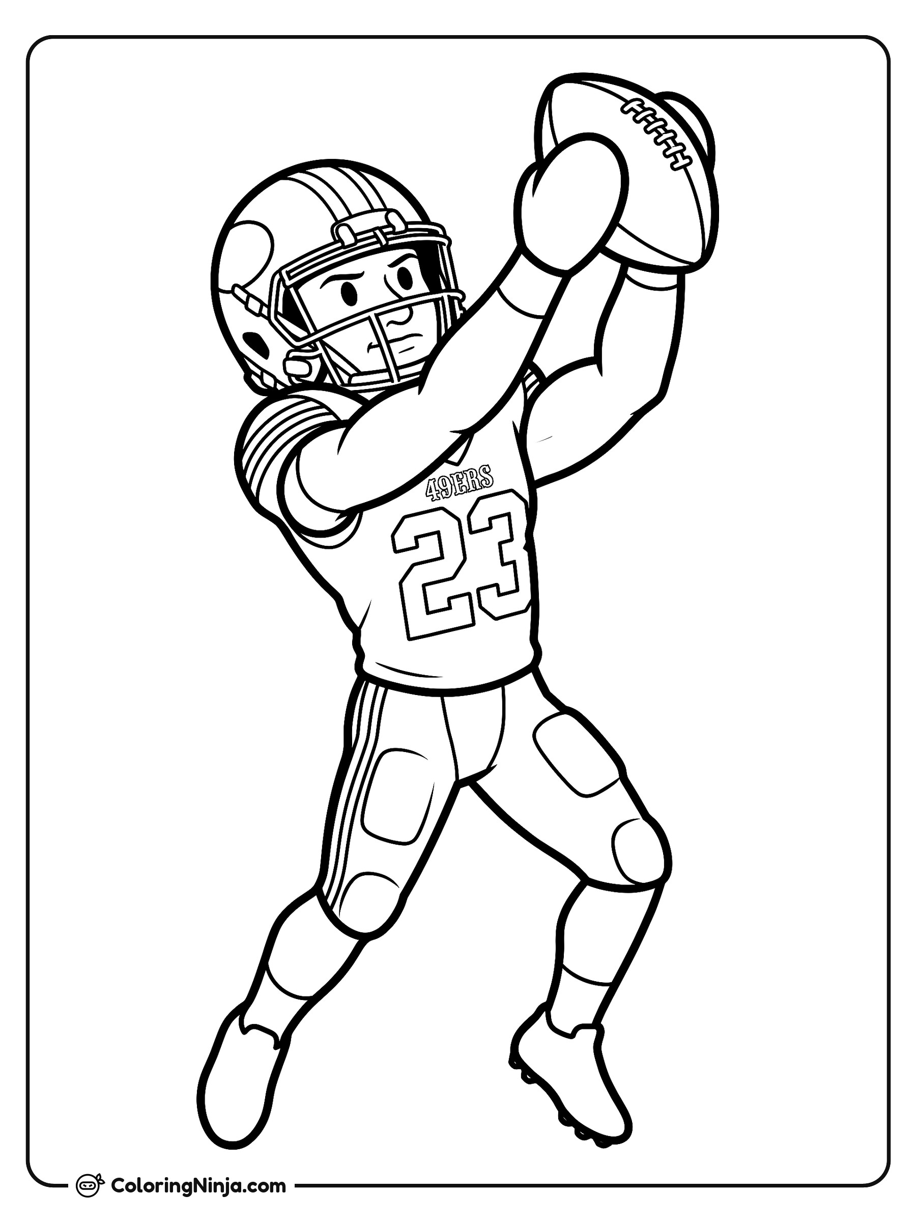 Christian McCaffrey Spectacular Catch Coloring Page