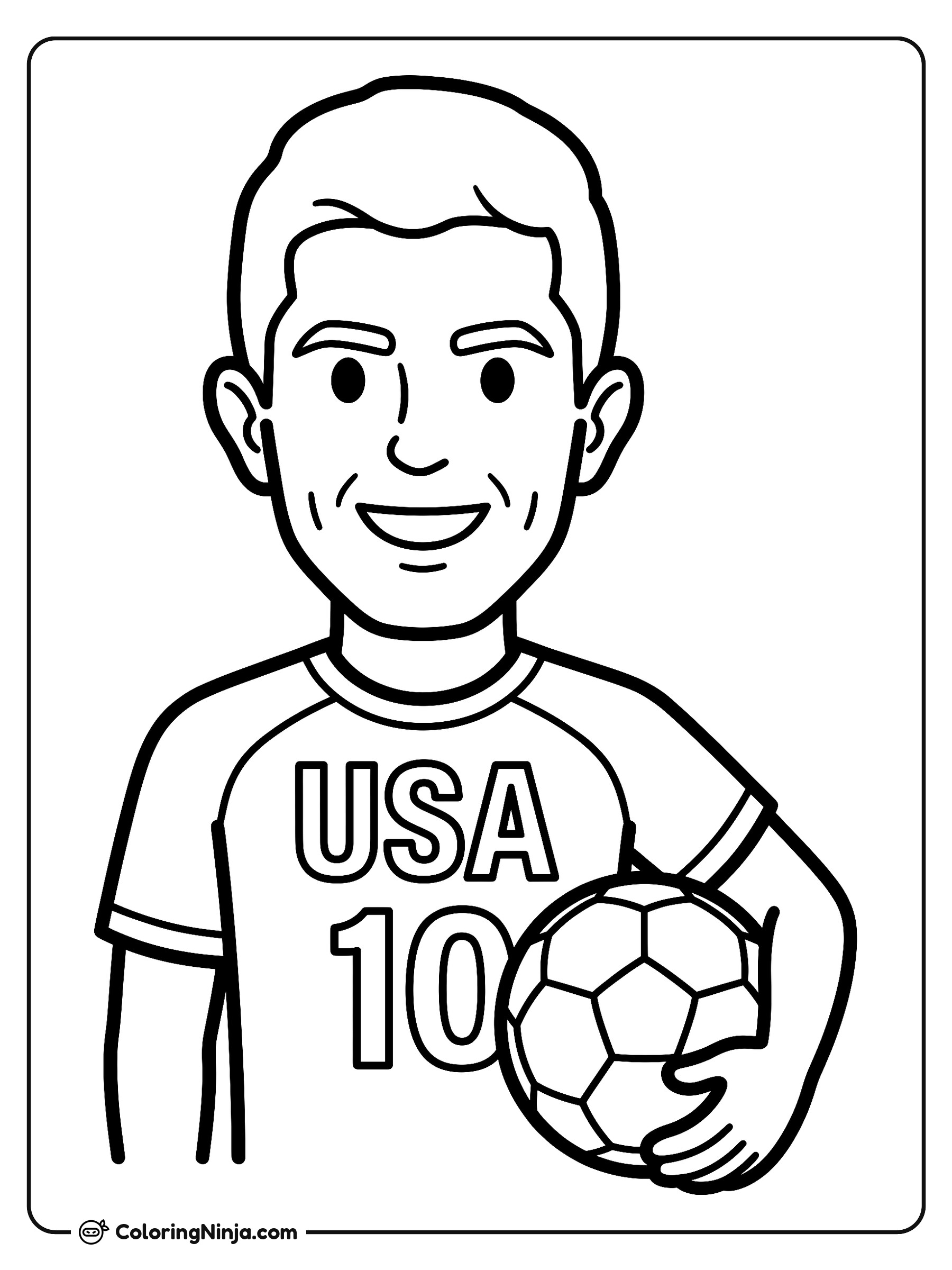 Christian Pulisic Cartoon Soccer Star Coloring Page