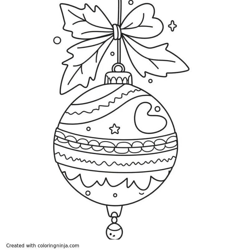 A coloring page of Christmas Ornament