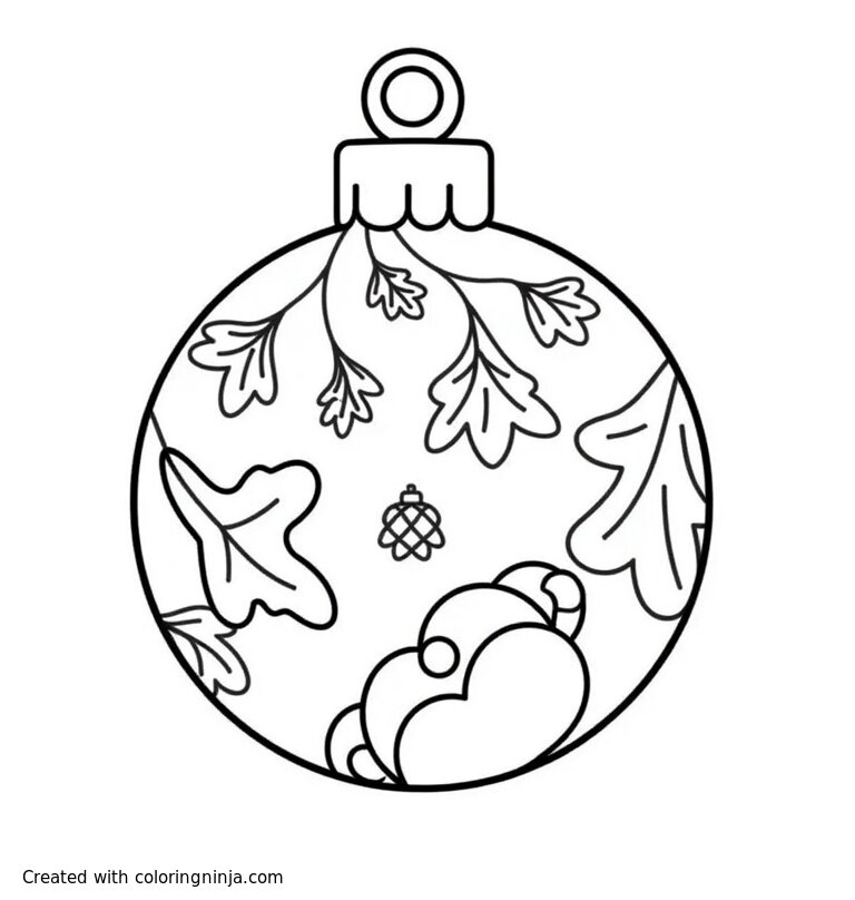 A coloring page of Christmas Ornament