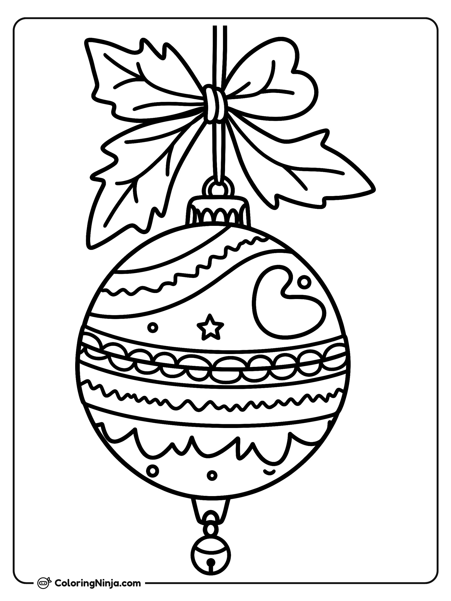 Esfera decorativa de Navidad: dibujo para colorear