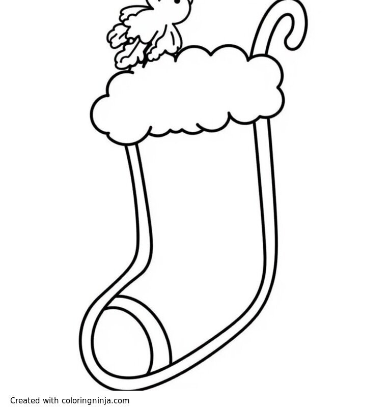 A coloring page of Christmas Stockings