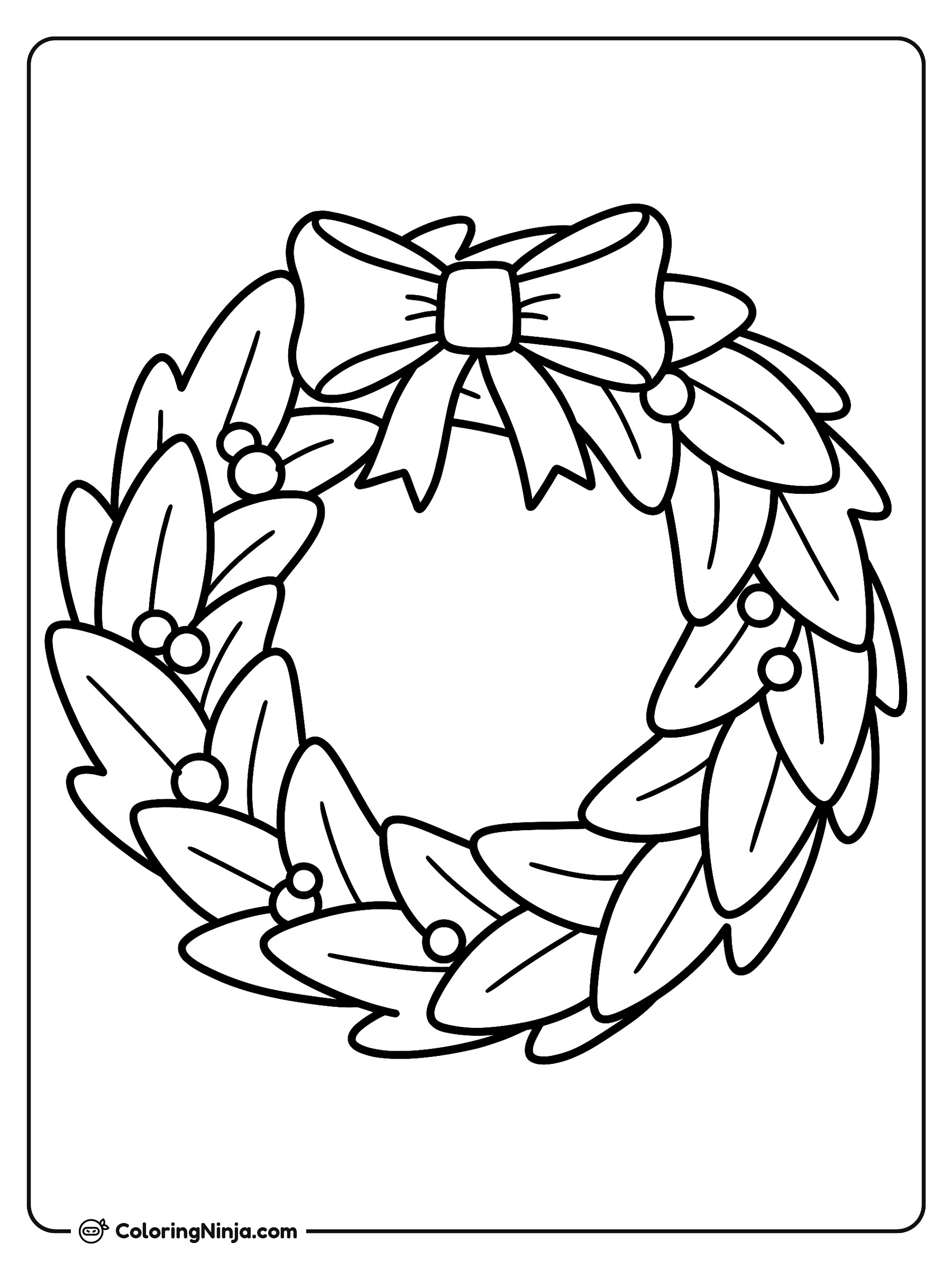 Christmas Wreath Coloring Page