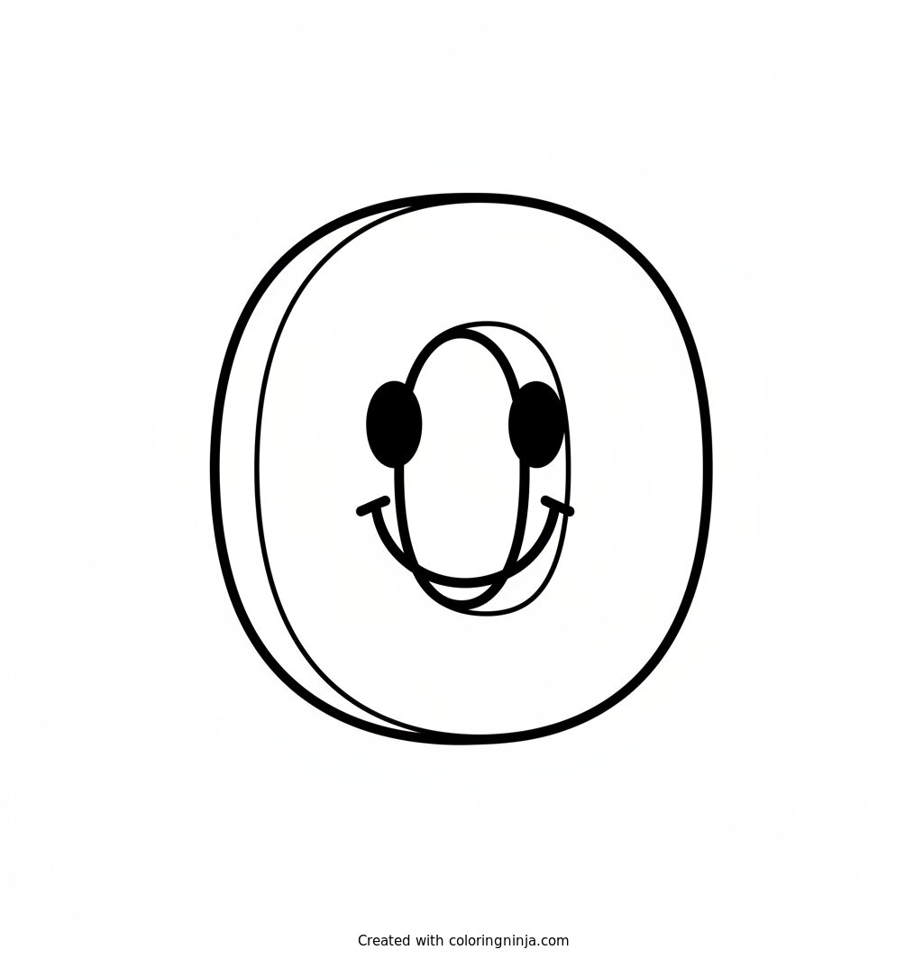 Happy Letter O Coloring Page