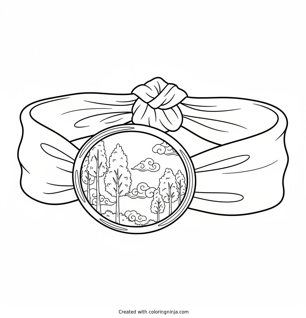 Ninja Metal Headband Coloring Page
