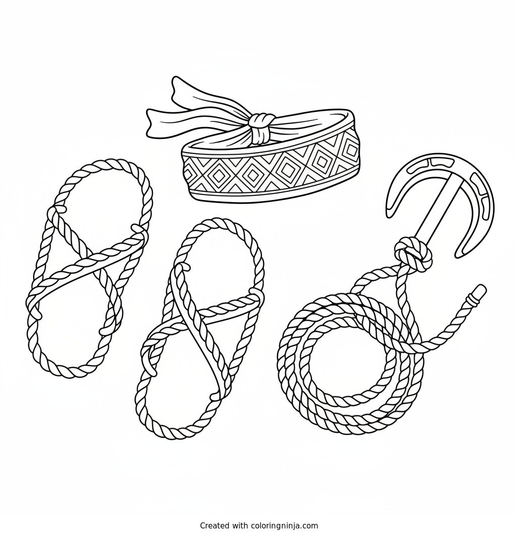 Ninja Gear Essentials Coloring Page
