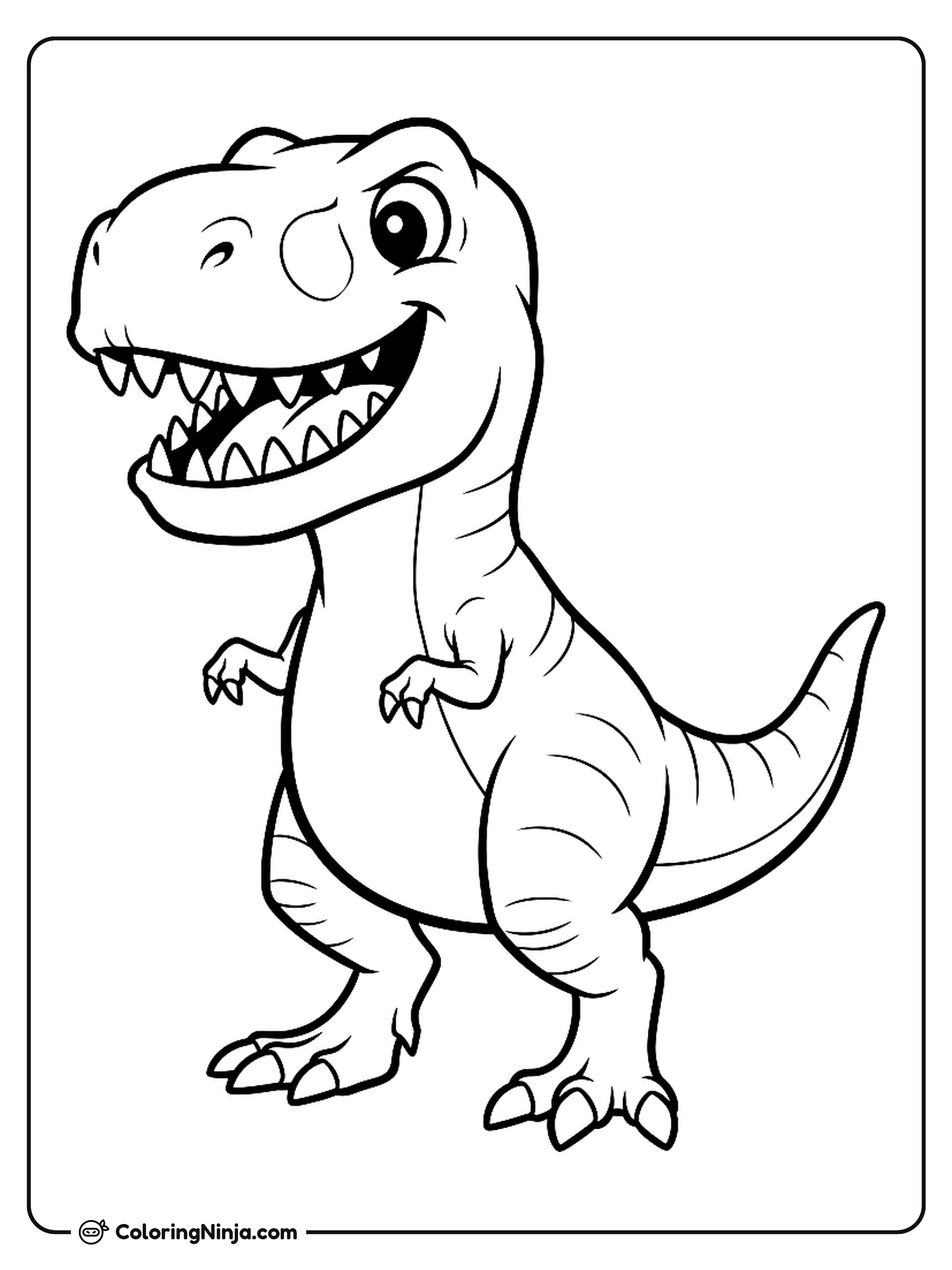 Dinosaur With Sharp Teeth Coloring Page