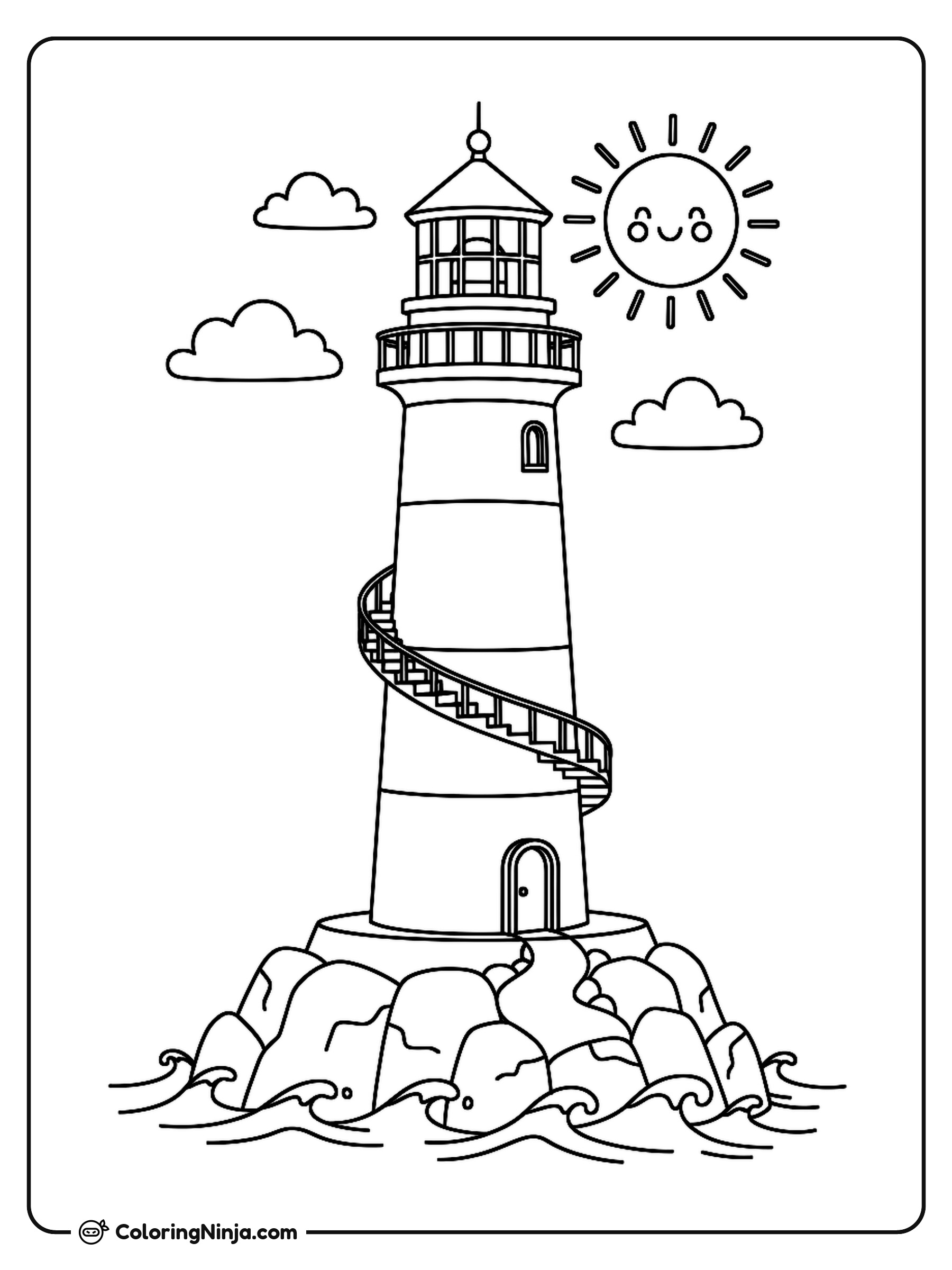 A Tall Lighthouse Coloring Page