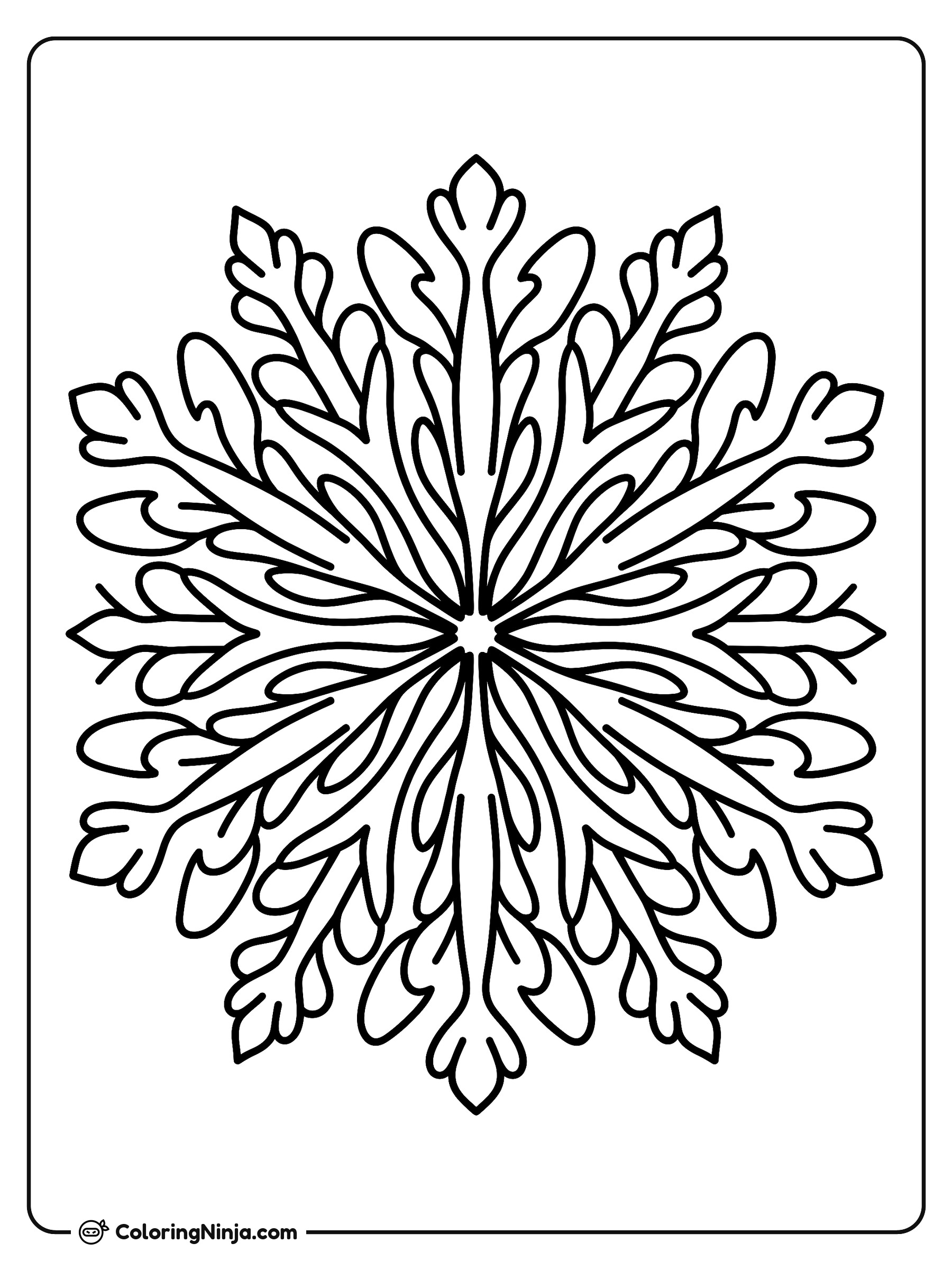 Copo de nieve abstracto complejo: dibujo para colorear