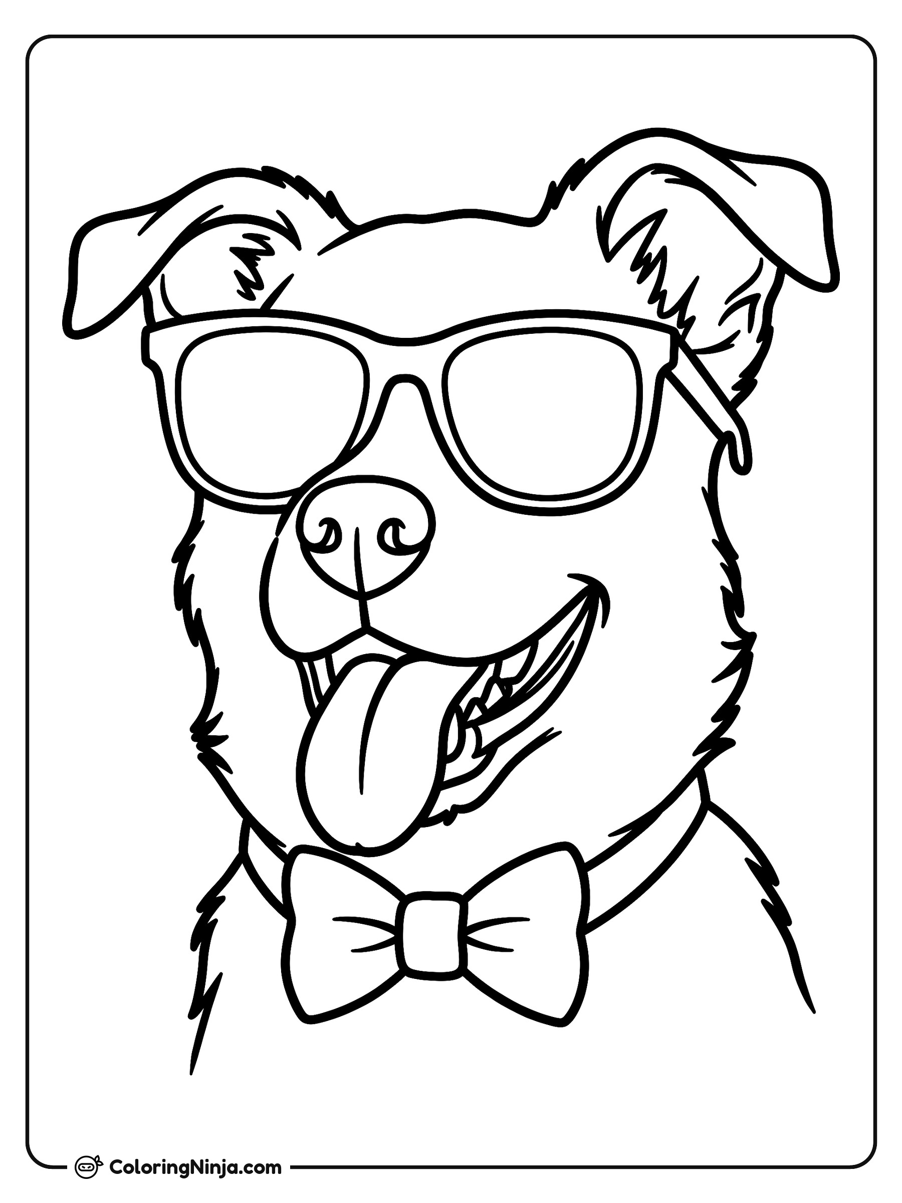 Un perrito muy elegante: dibujo para colorear