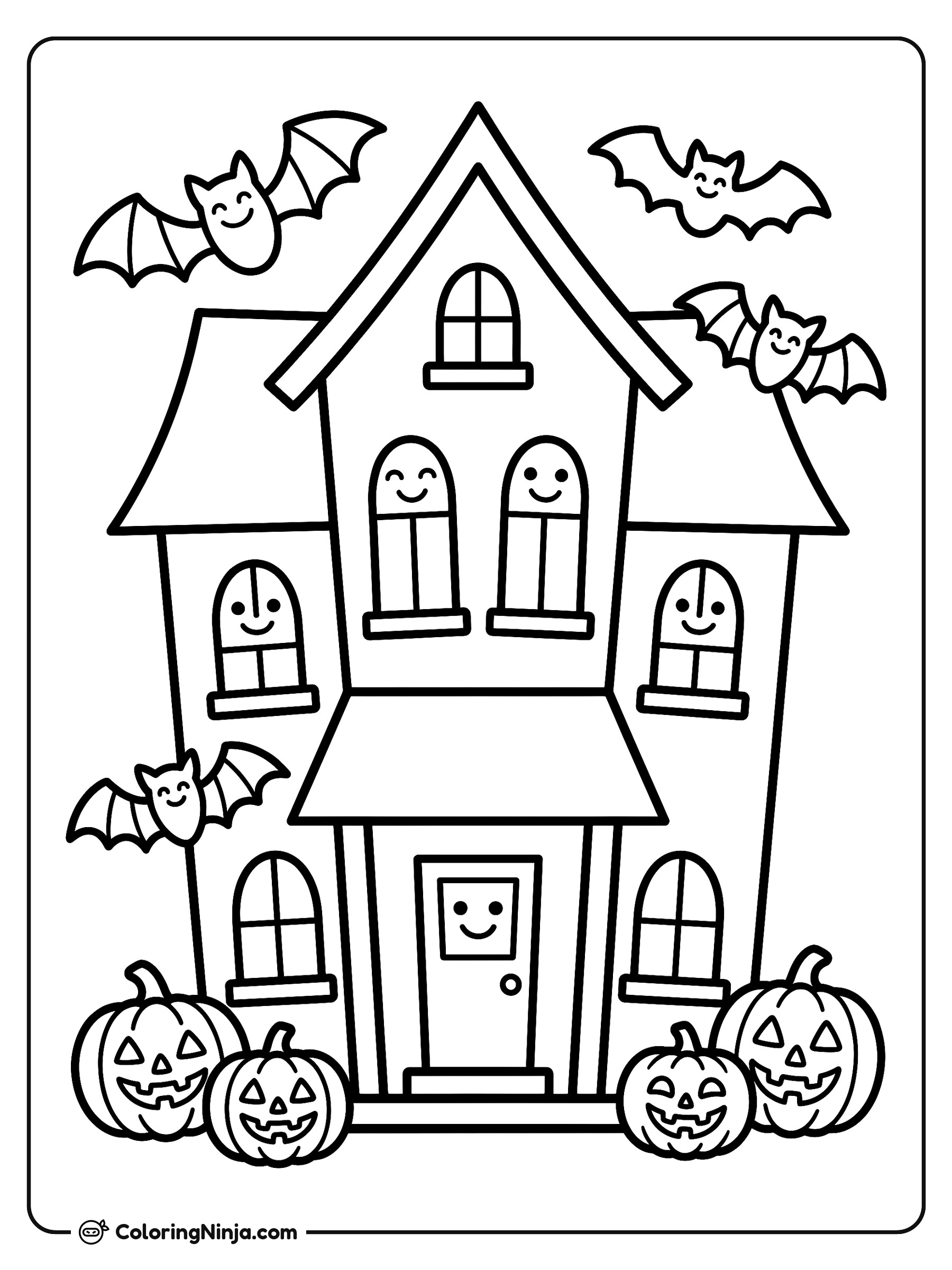 Welcome to the Haunted House Coloring Page