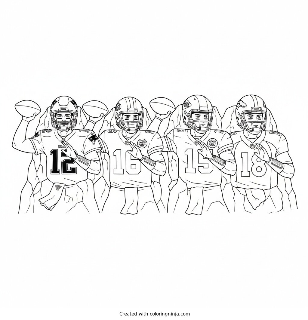 Quarterback Mountain Legend Coloring Page