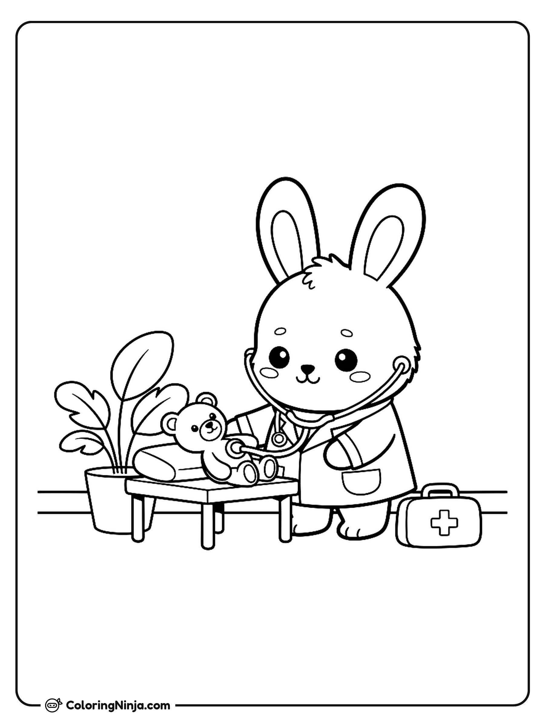 Little Animal Career Friends Coloring Page