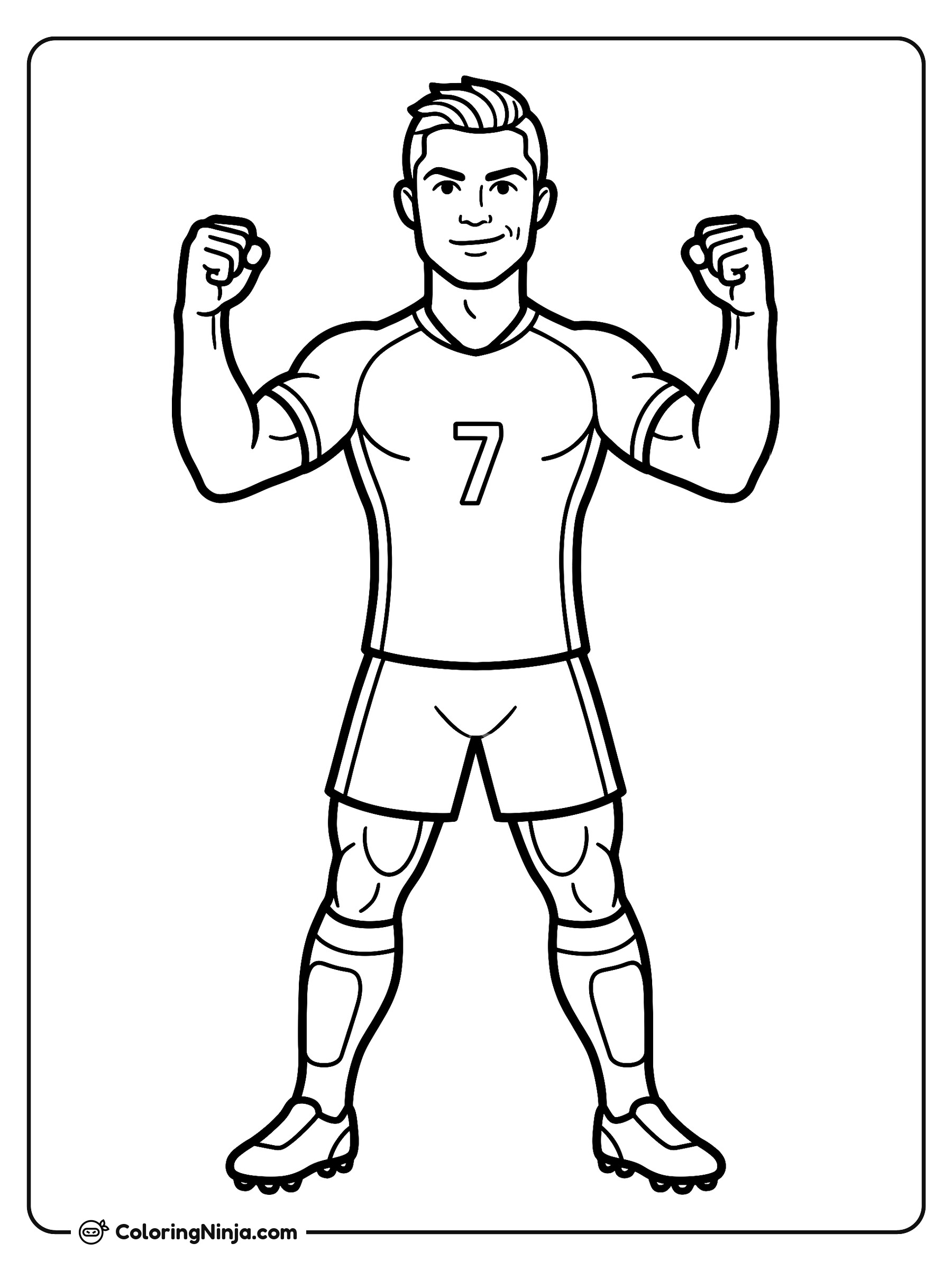 Cristiano Ronaldo Fist Pump Coloring Page