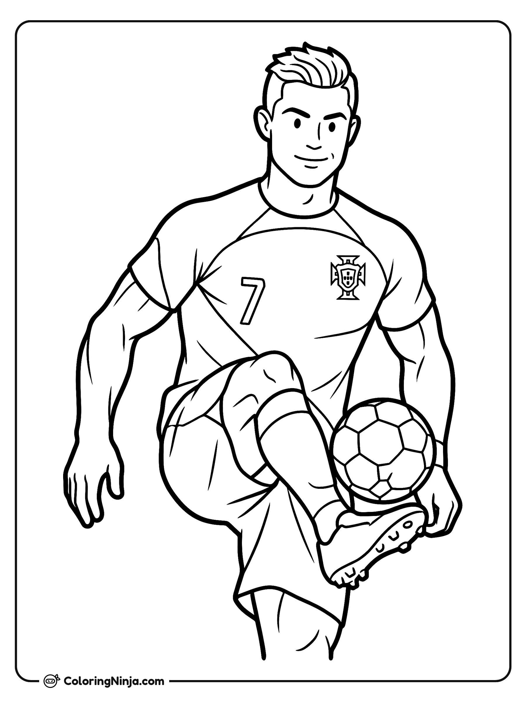 Cristiano Ronaldo High Touch Coloring Page