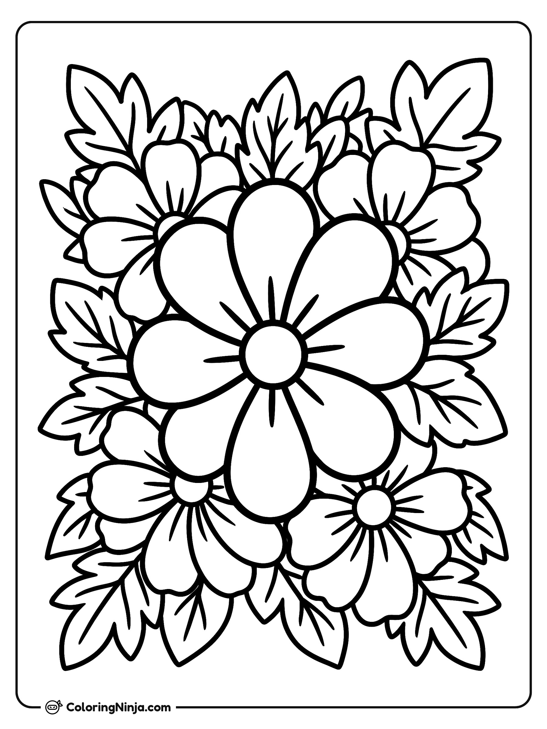 Una corona de flores: dibujo para colorear