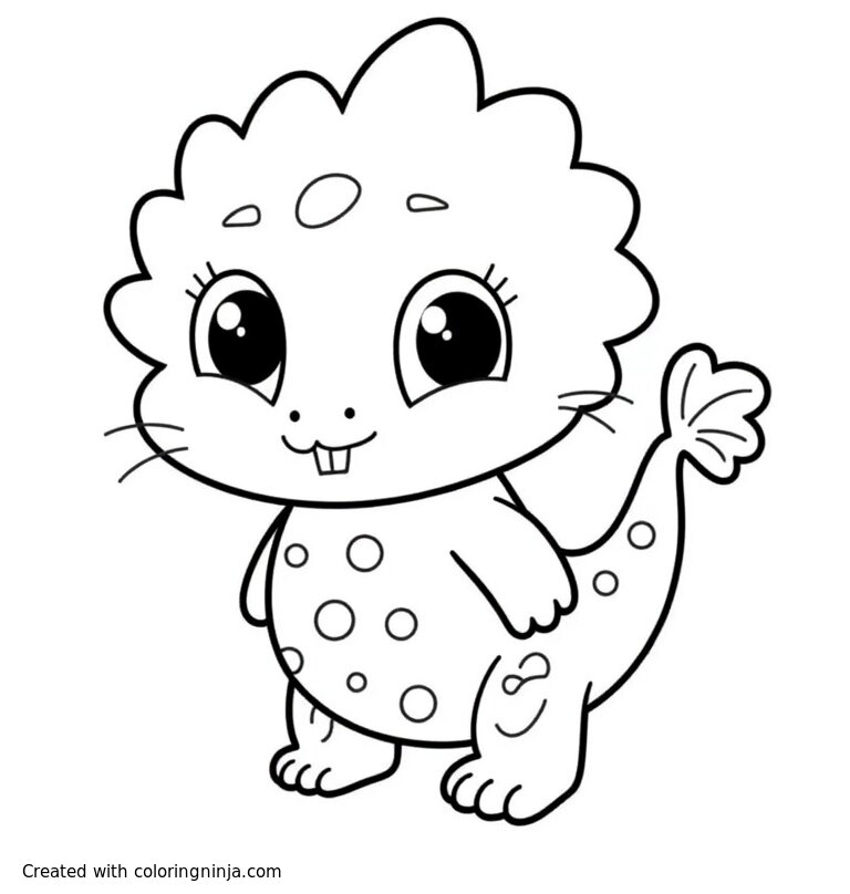 A coloring page of Cute Axolotl Minecraft 