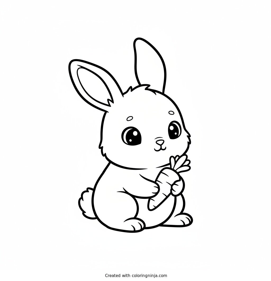 Cute Baby Bunny Coloring Page