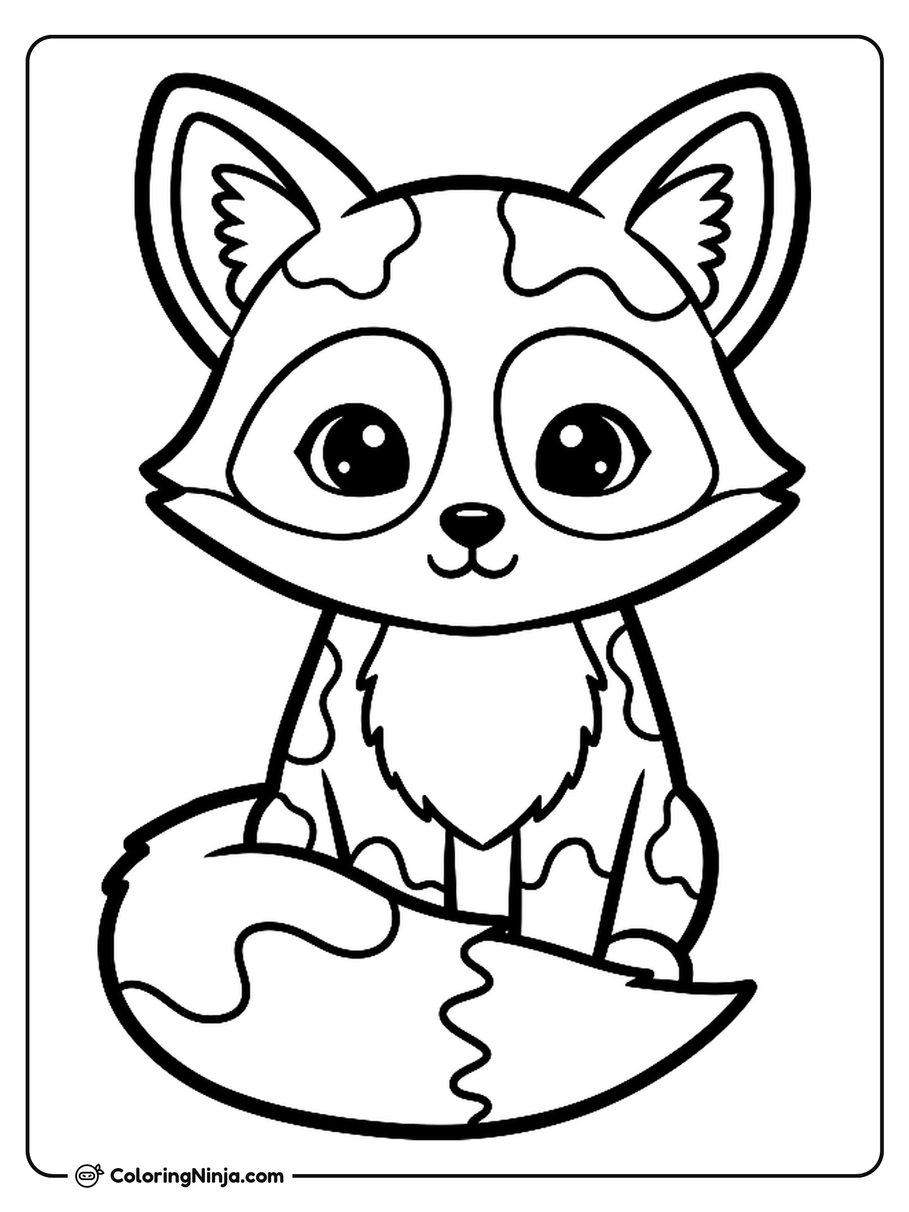Cute Baby Fox Coloring Page