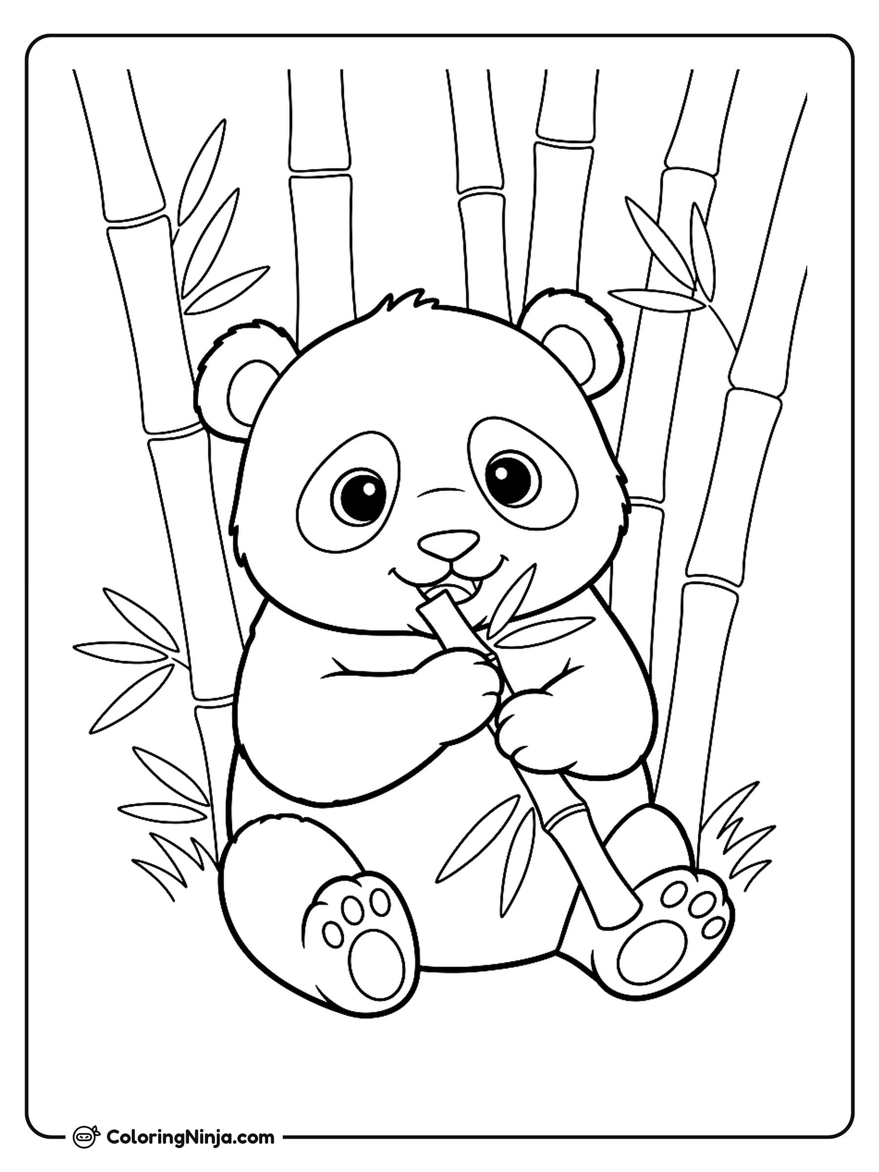 A Cute Baby Panda Coloring Page