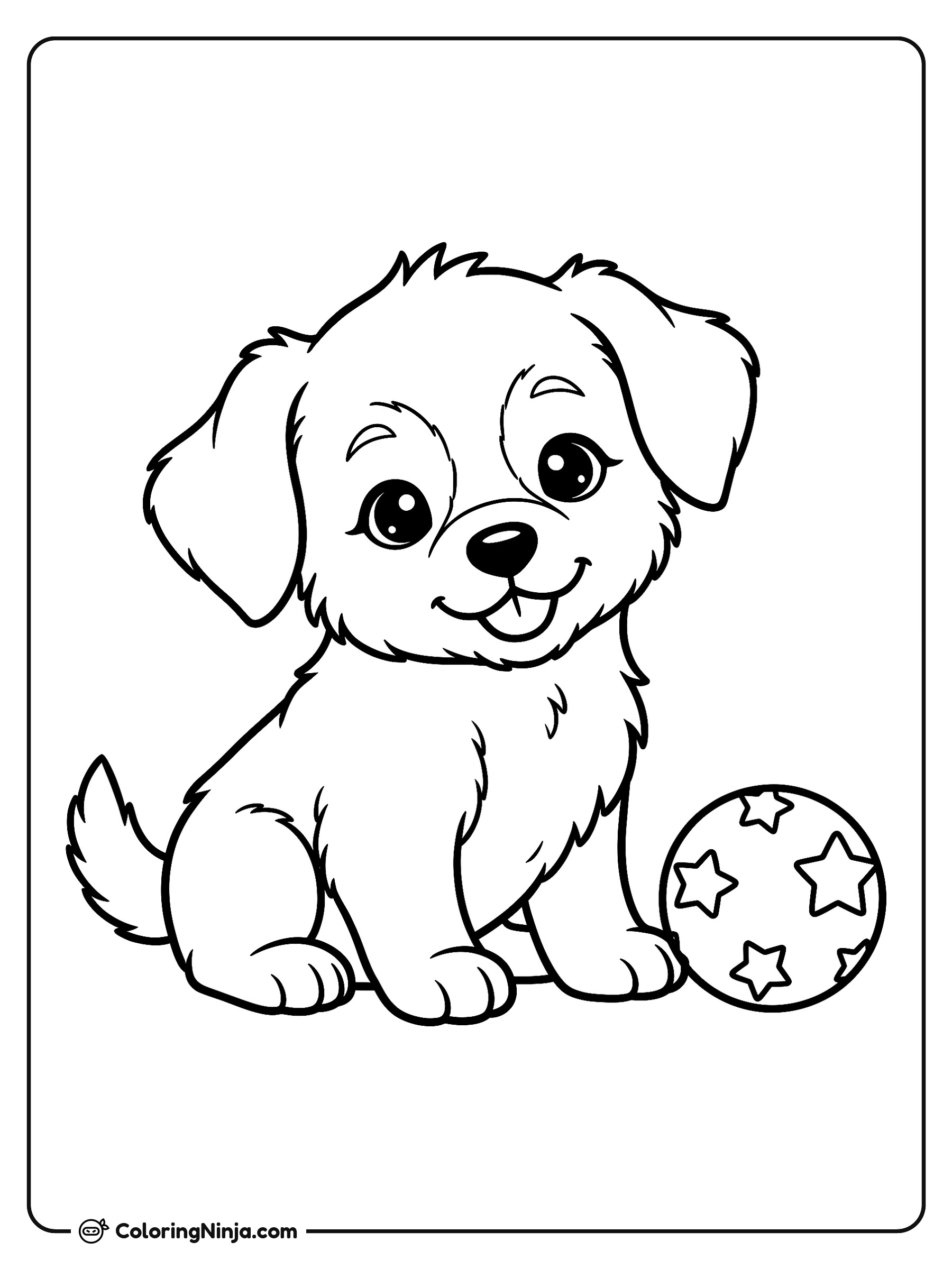 Un Lindo Cachorro de Perro: dibujo para colorear