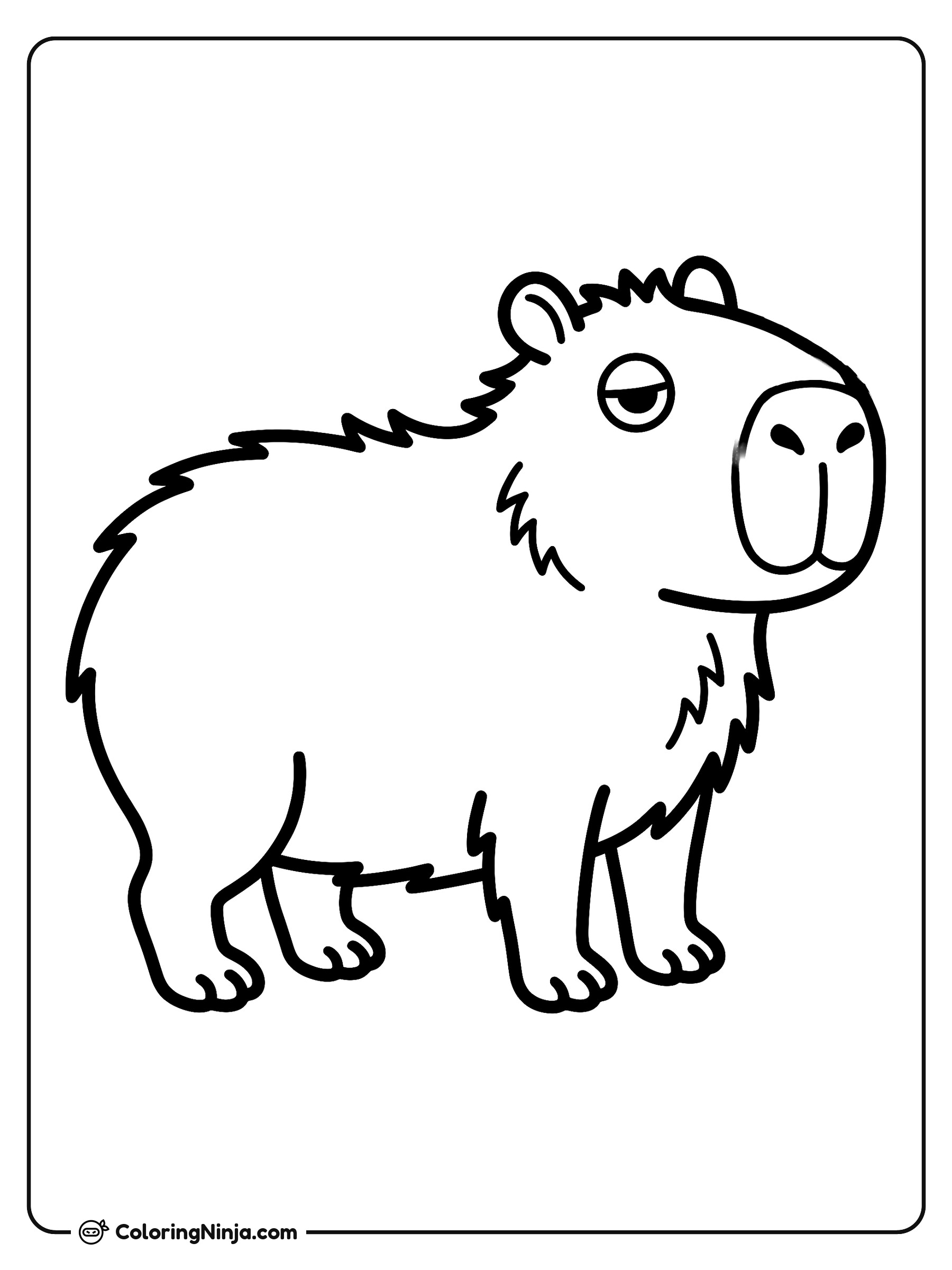 Lindo Carpincho Relajado: dibujo para colorear