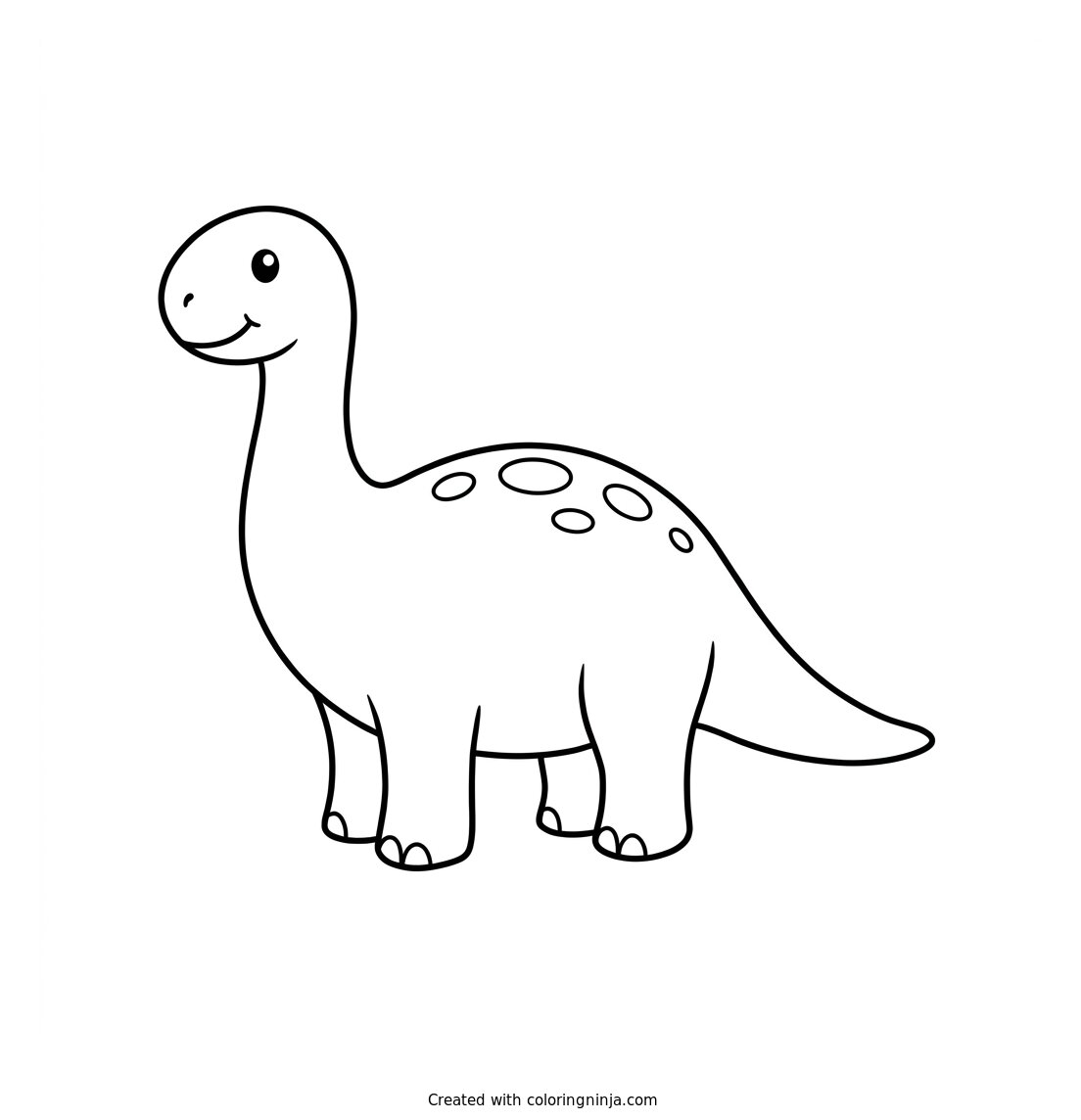 A Cute Dinosaur Coloring Page
