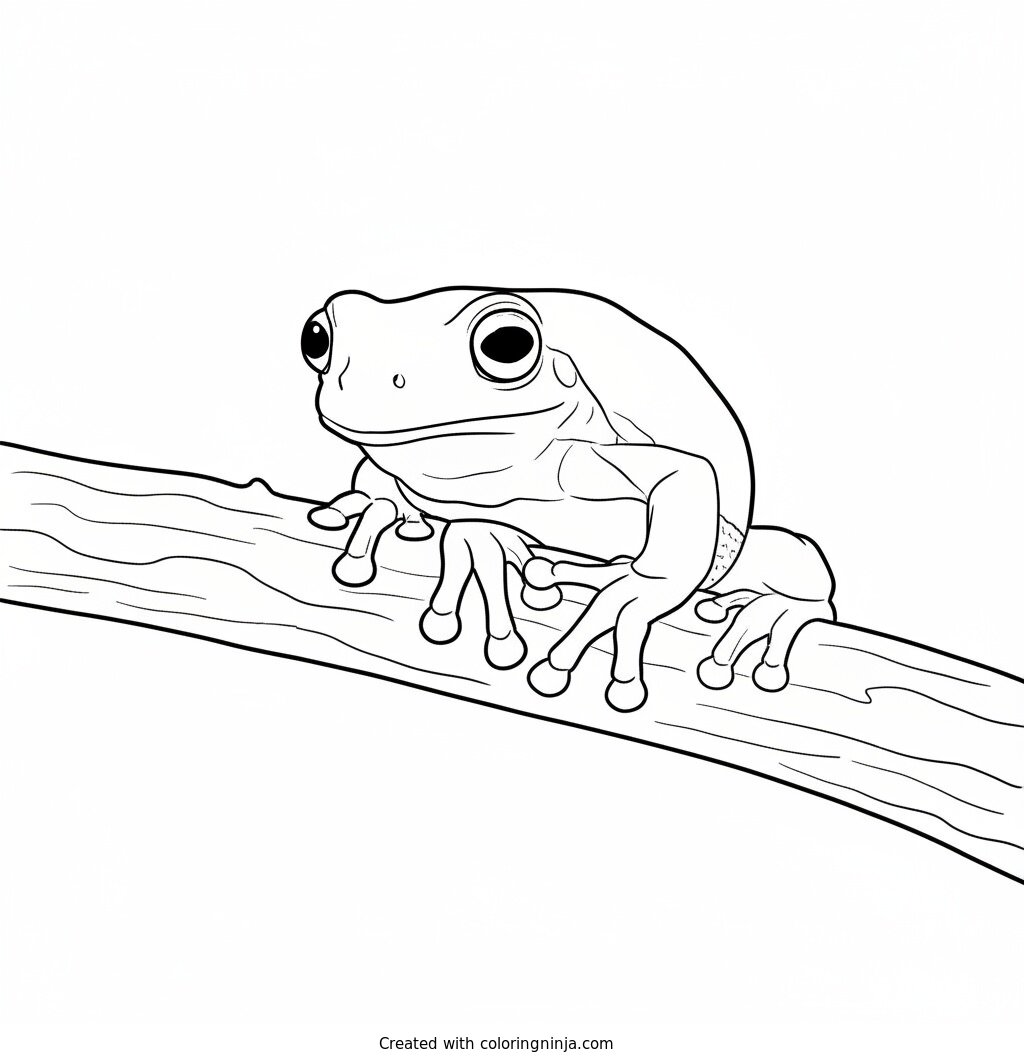 Coloring page of cute frog