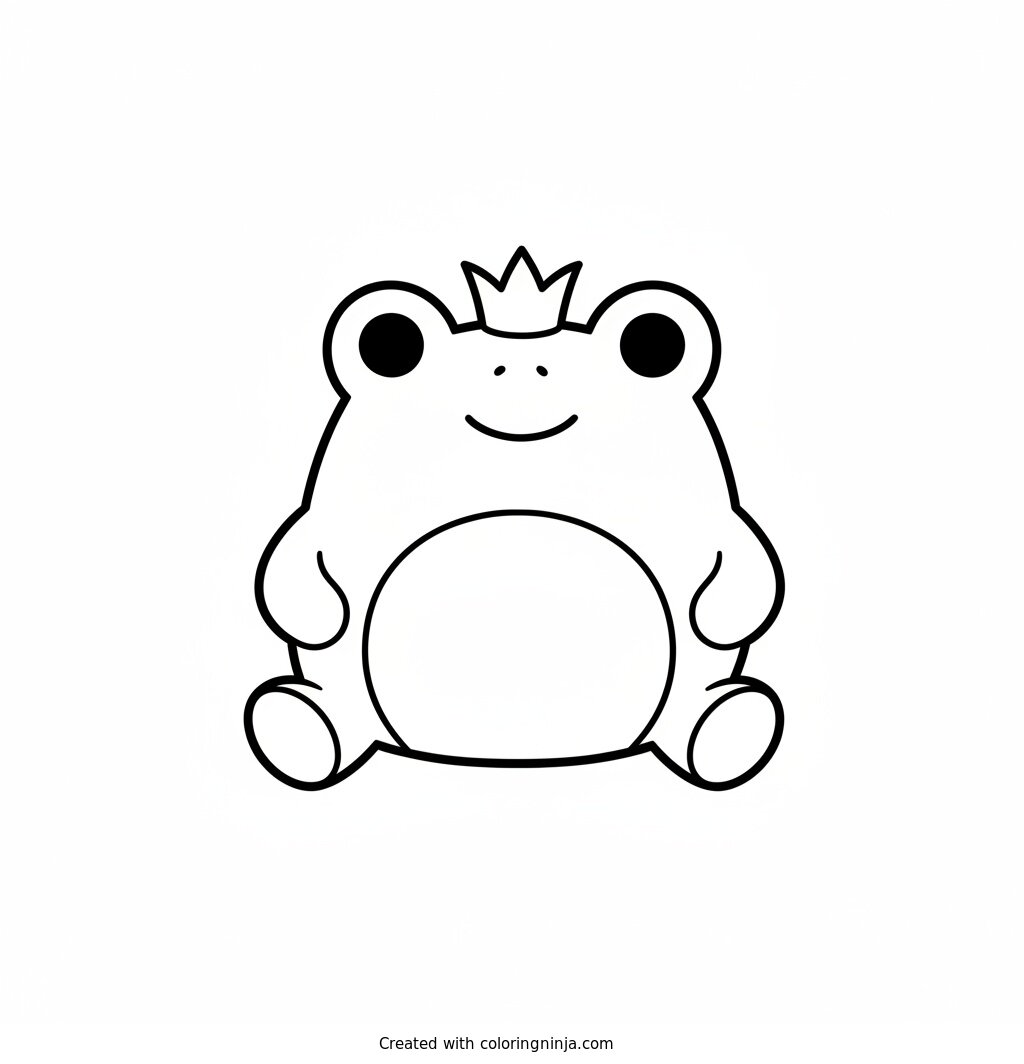 Coloring page of cute frog