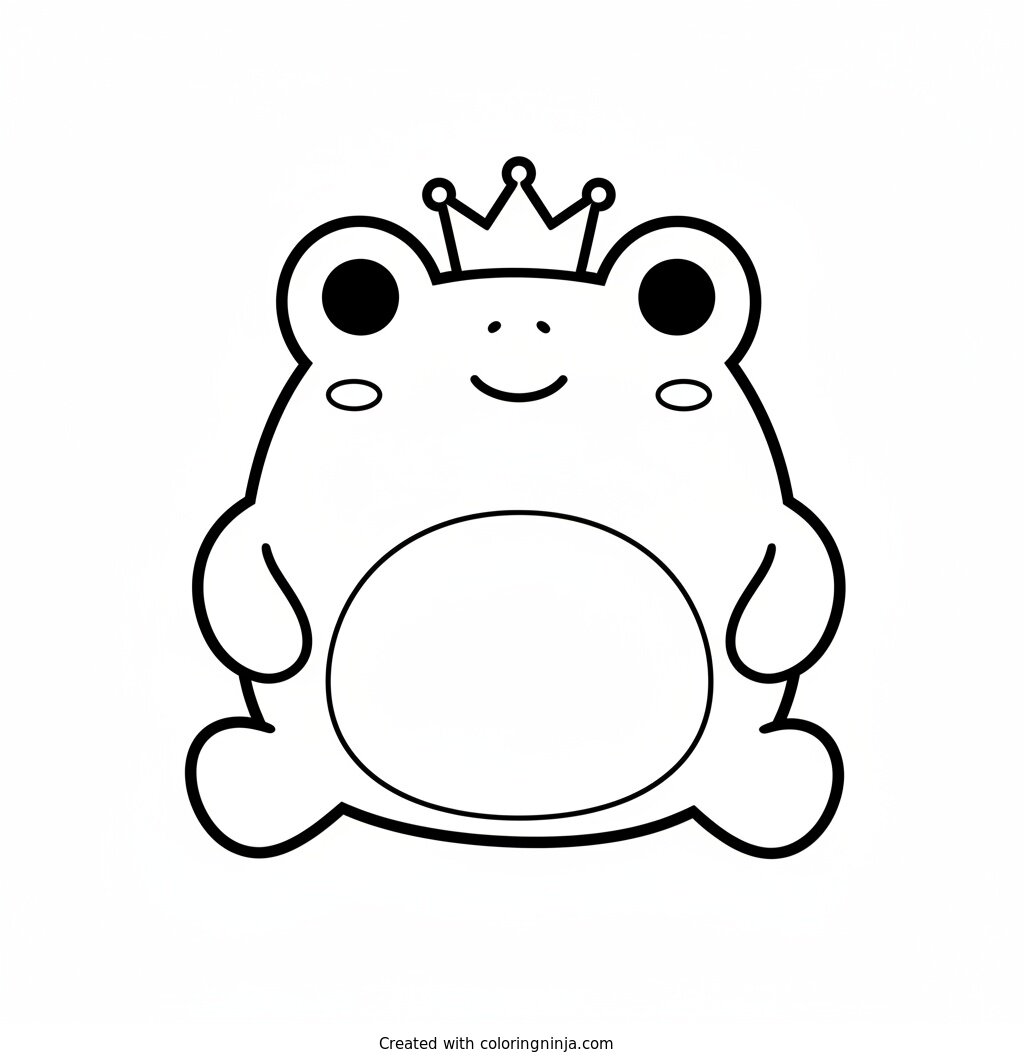 Coloring page of cute frog