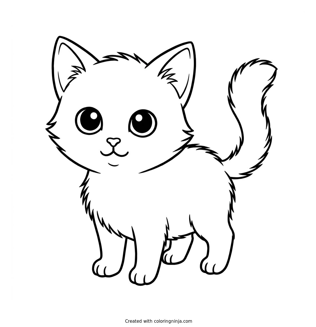 A Cute Kitten Coloring Page