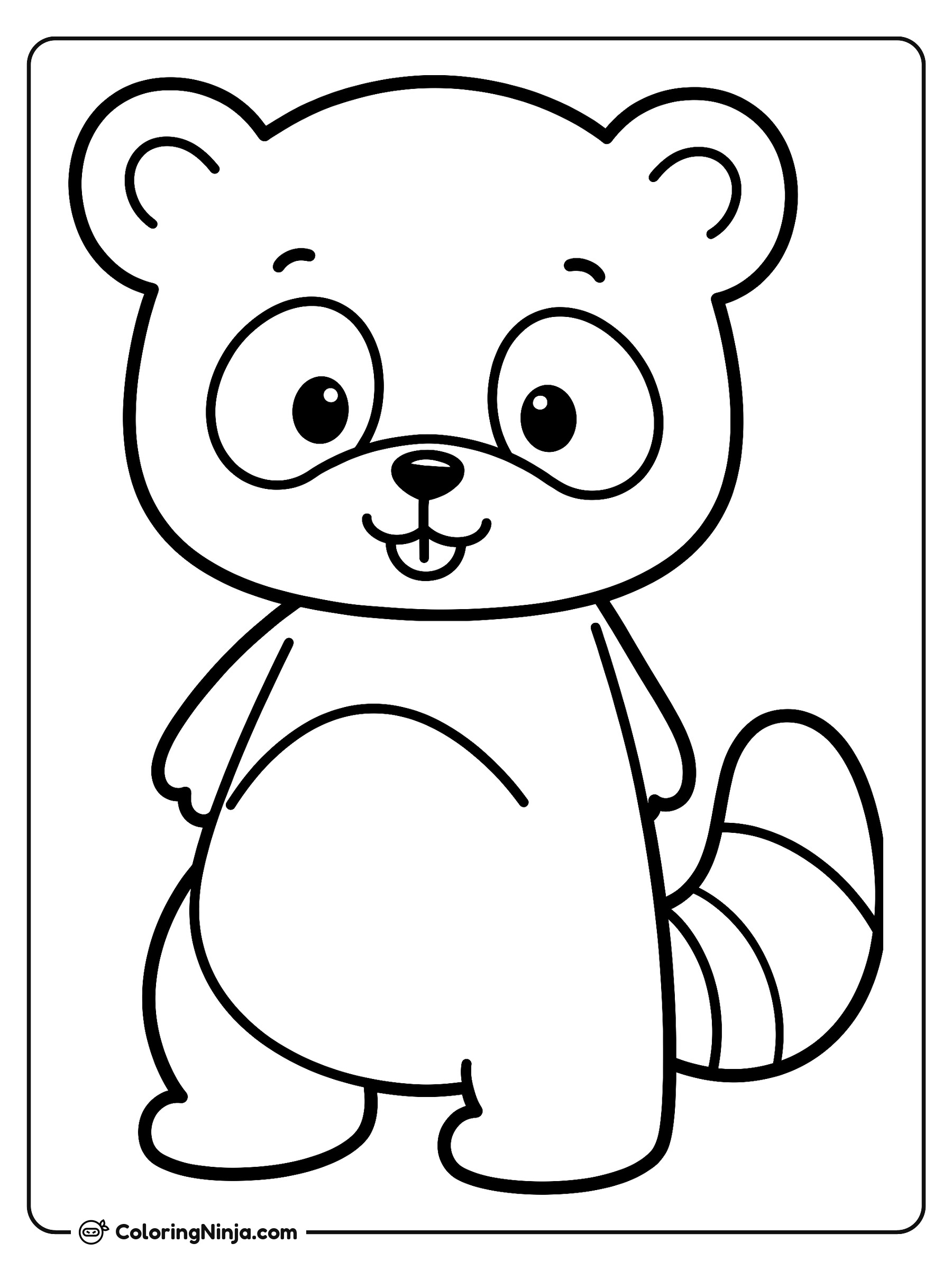 Lindo hurón de pie: dibujo para colorear