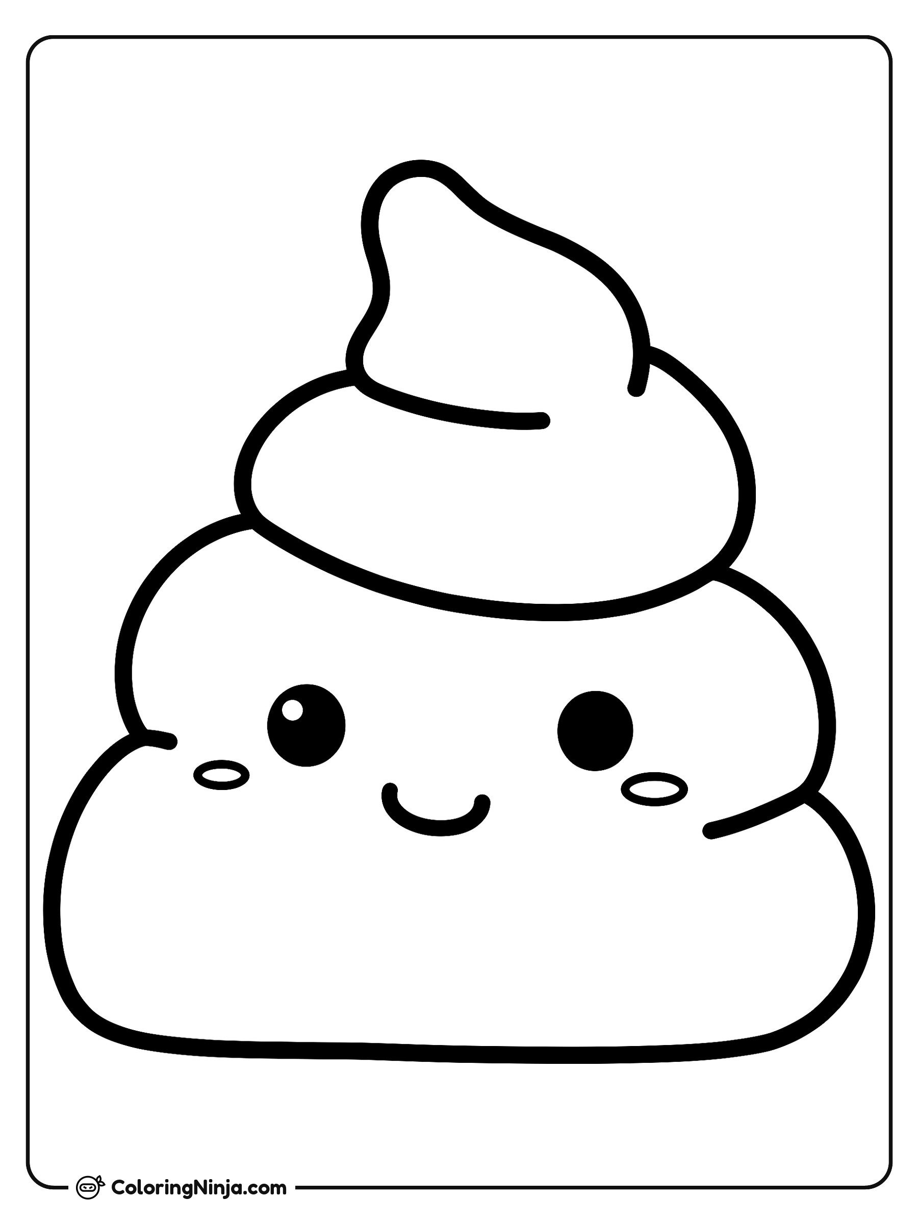 Emoji de Caca Tierno: dibujo para colorear